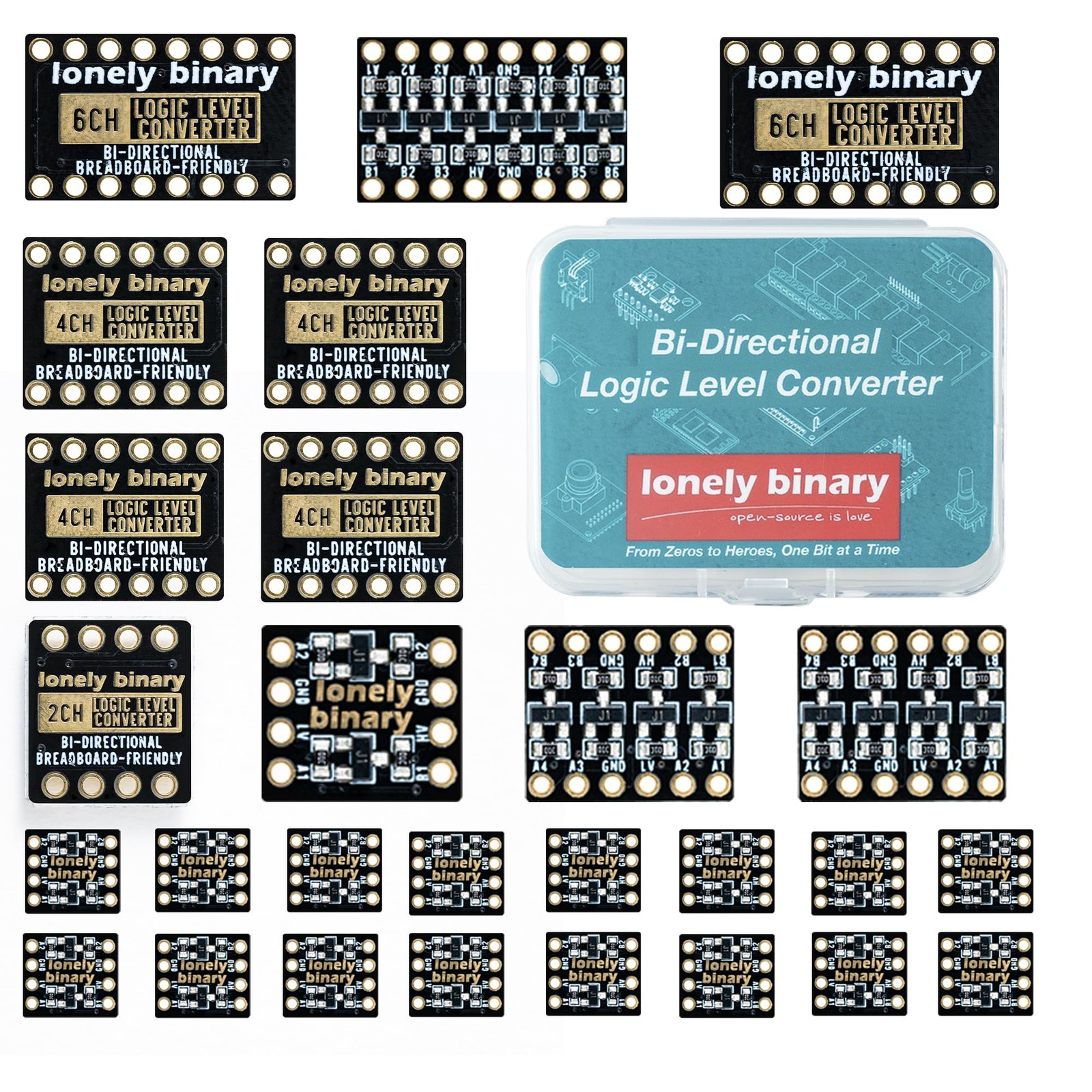 27-Pack Logic Level Converter 2/4/6 Channel 3.3V to 5V