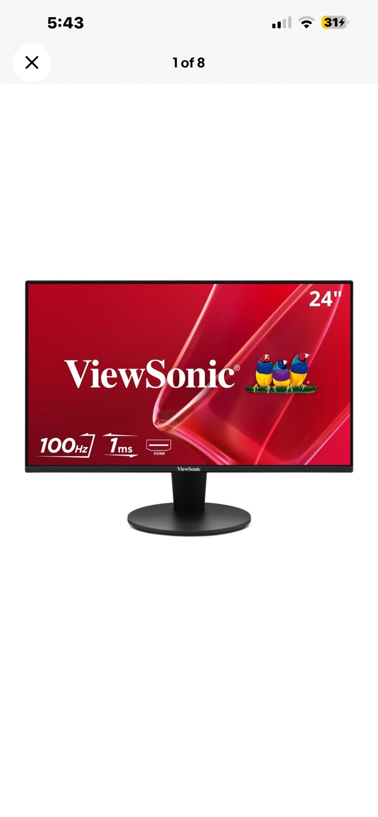 ViewSonic Gaming FreeSync VS2447M 24" FHD Monitor  (CR)