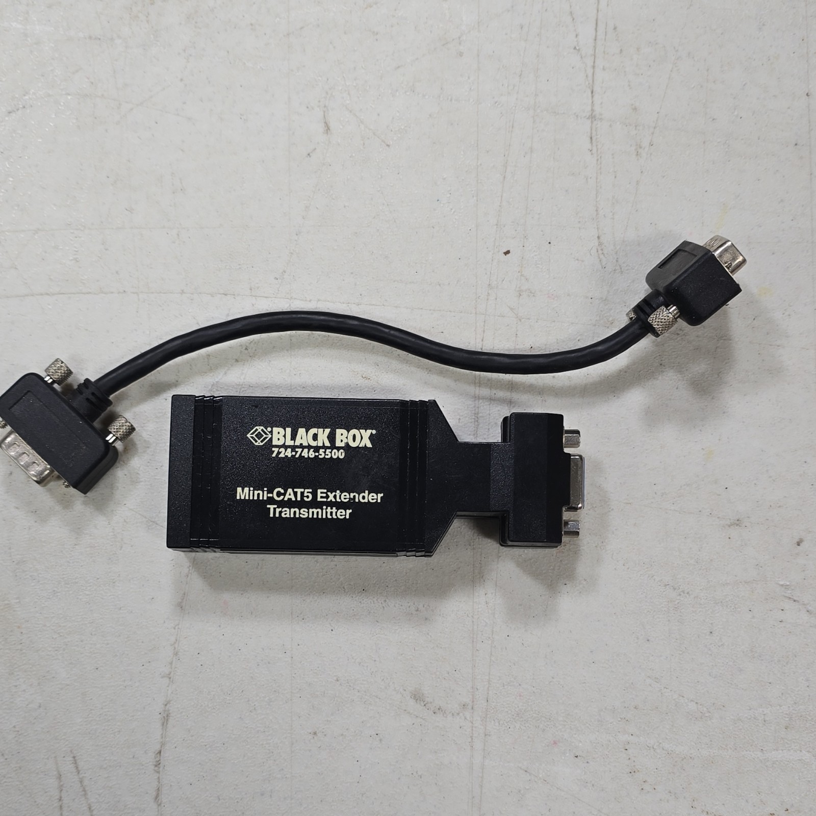 Black Box Mini-CAT5 Extender Transmitter AC504A VGA to RJ45 AV Adapter 1:1 Black