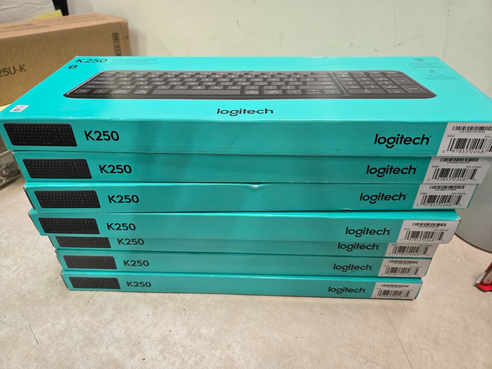 LOT OF 7 SEALED Logitech K250 Bluetooth Wireless Keyboard with Numpad