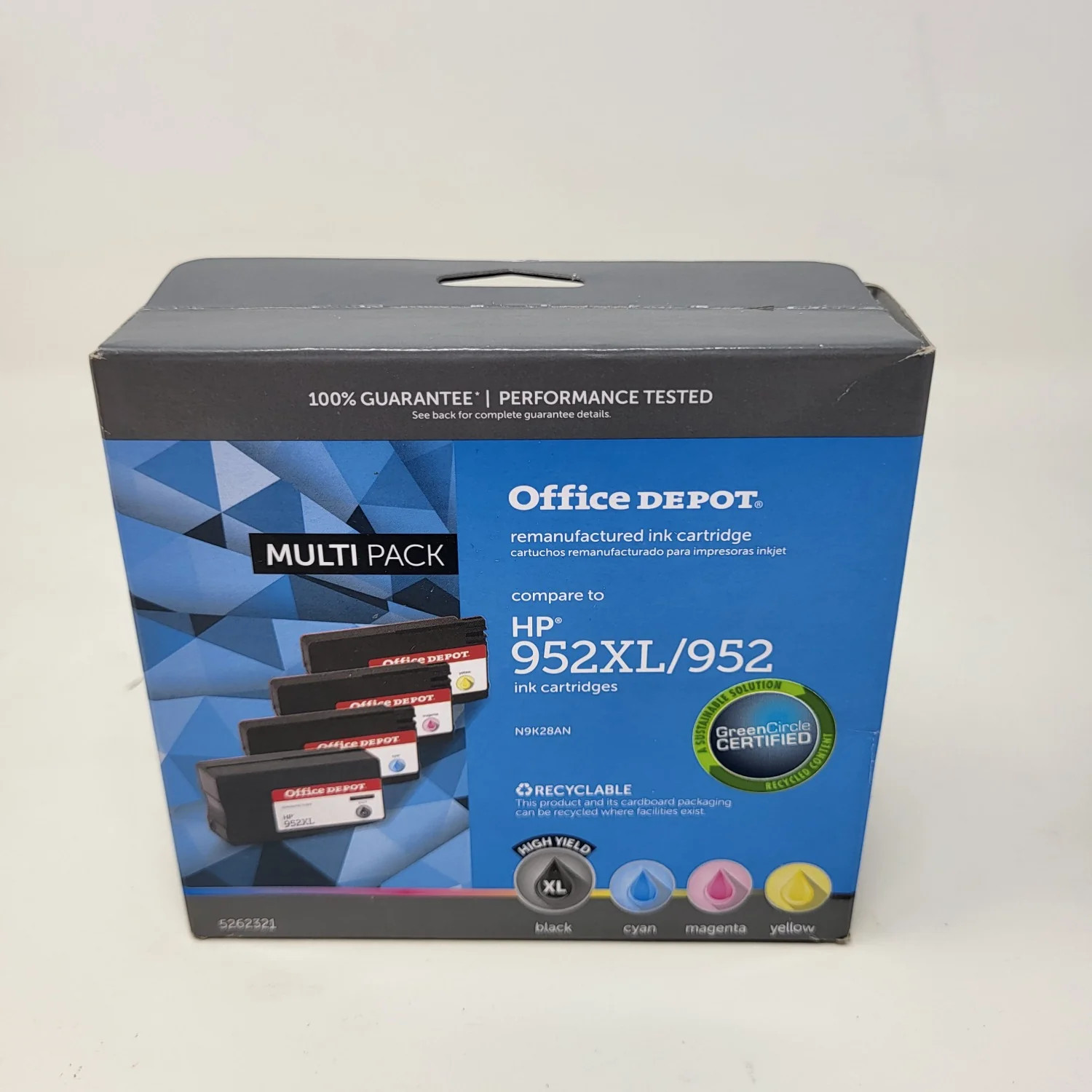New Office Depot 952XL Ink Cartridges Set Black Yellow Cyan Magenta High Yield