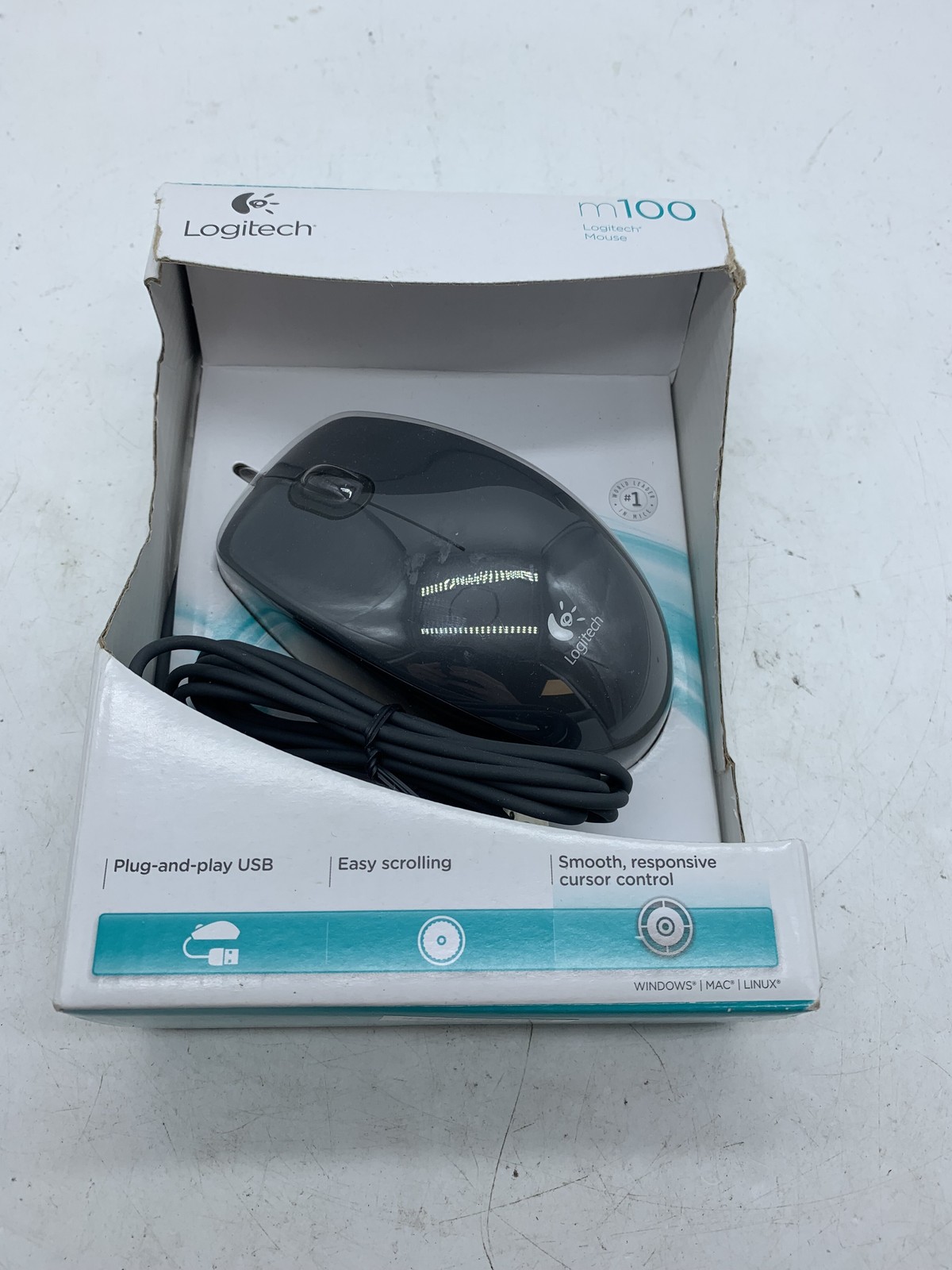 Open Box Logitech M100 Logitech Mouse USB Wired Wheel Mouse ~ FREE S/H