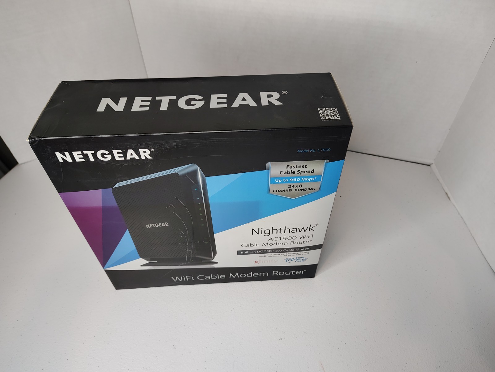 NETGEAR Nighthawk AC1900 C7000-100NAR WiFi Cable Modem Router Combo DOCSIS 3.0