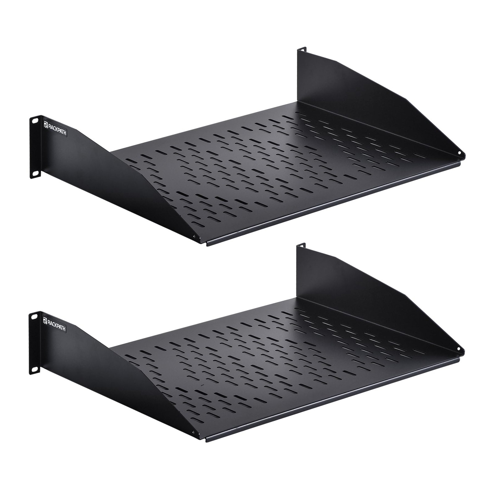 2 Pack 2U 14" Deep Cantilever Rack Shelf 19" AV Network Equipment 55LB