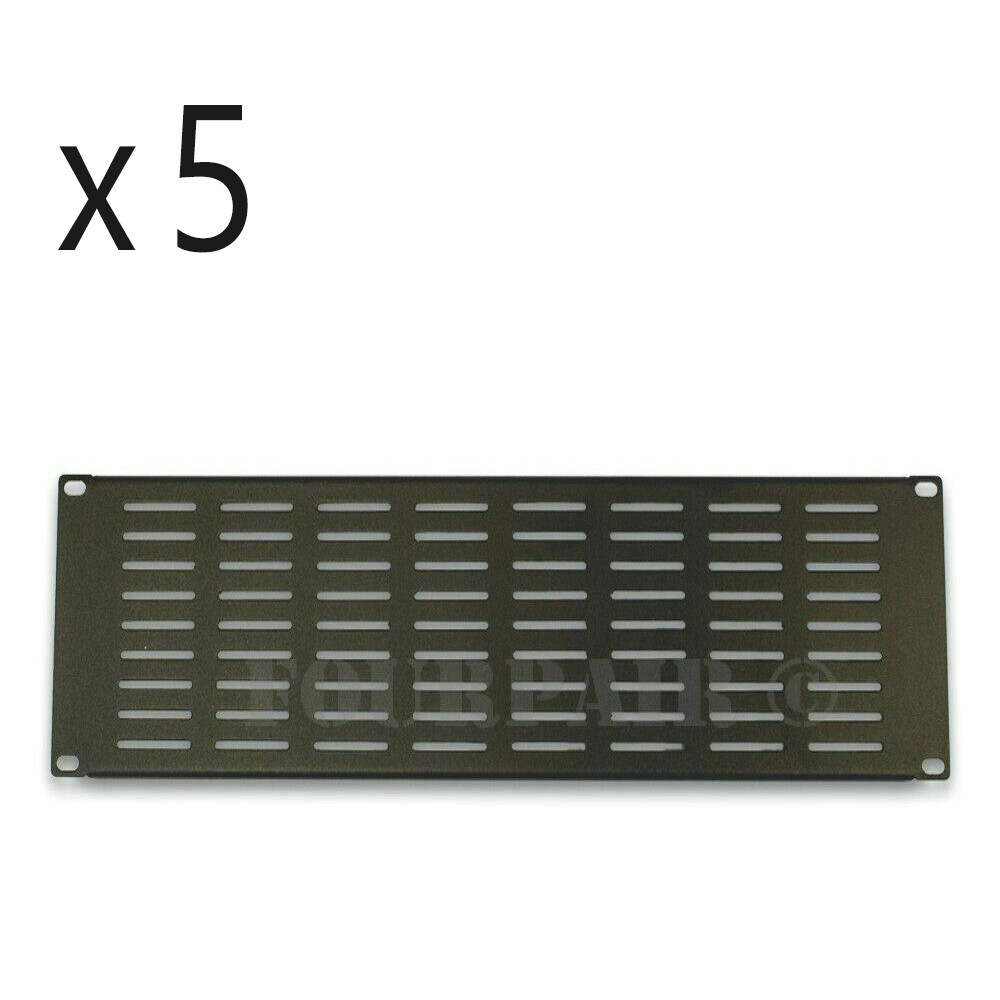 5 Pack - 4 Space 4U - 19" Vented Blank Rack Mount Server Panel Filler Spacer