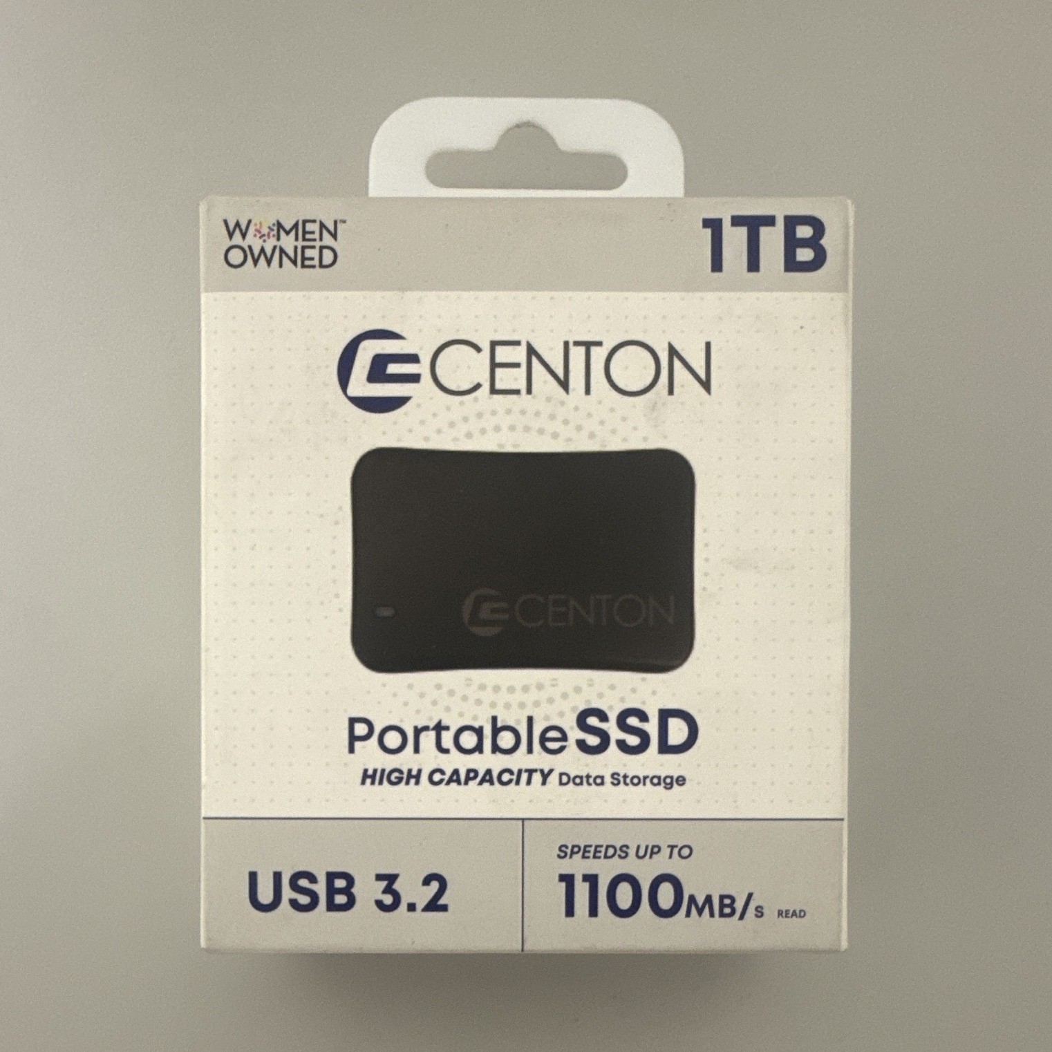 Centon PortableSSD 1TB Portable External SSD USB 3.2 USB-C 1100MB/s Black