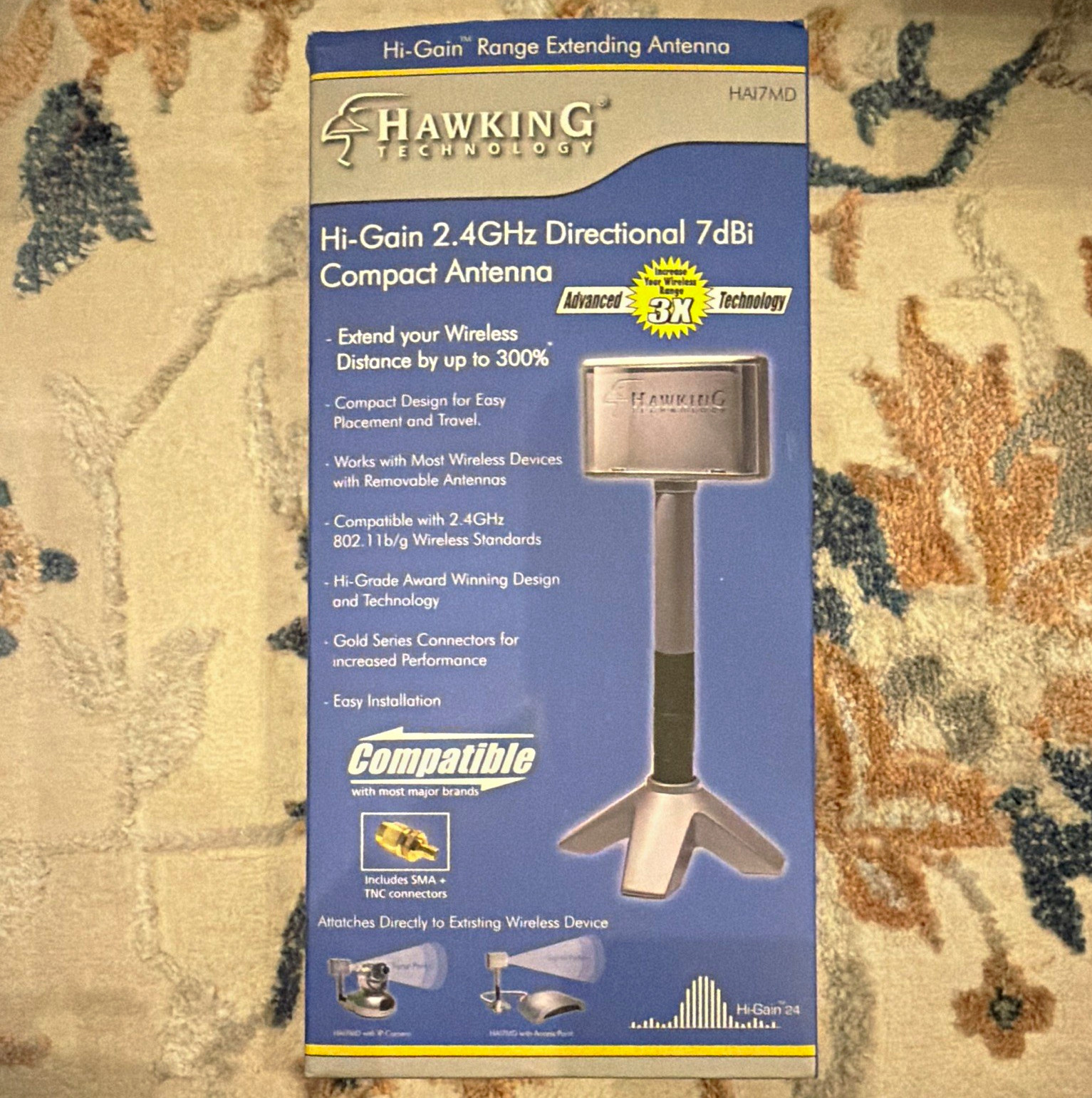 Hawking Technology HAI7MD 2.4GHz 7dBi Directional Compact Antenna SMA TNC