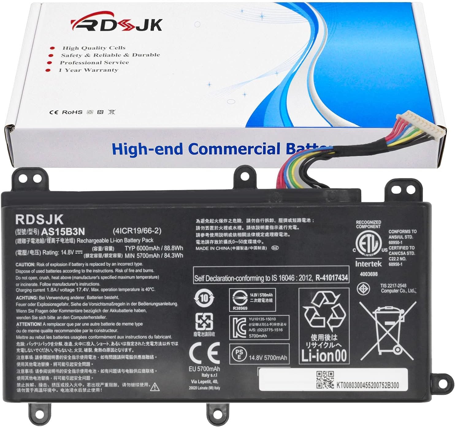 AS15B3N Laptop Battery for Acer Predator 15 G9 591 G9 591G 591R G9 592 G9 592G