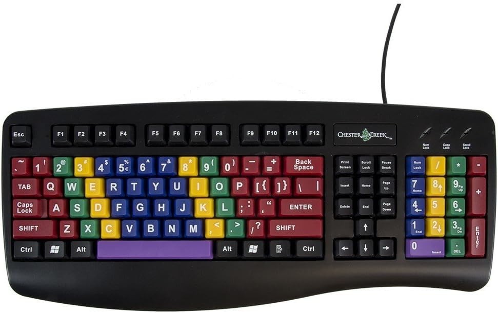 Chester Creek LessonBoard Wired Kids Children Multi-Colored Keyboard