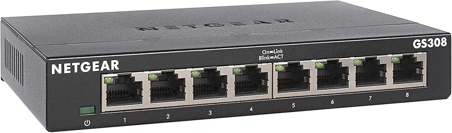 NETGEAR Ethernet Splitter 8-Port Gigabit Unmanaged Home Network Switch (GS308)