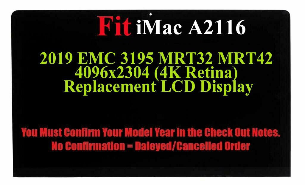 New iMac A2116 EMC 3195 2019 21.5" 4K LCD Display Screen Panel with Adhesive A++
