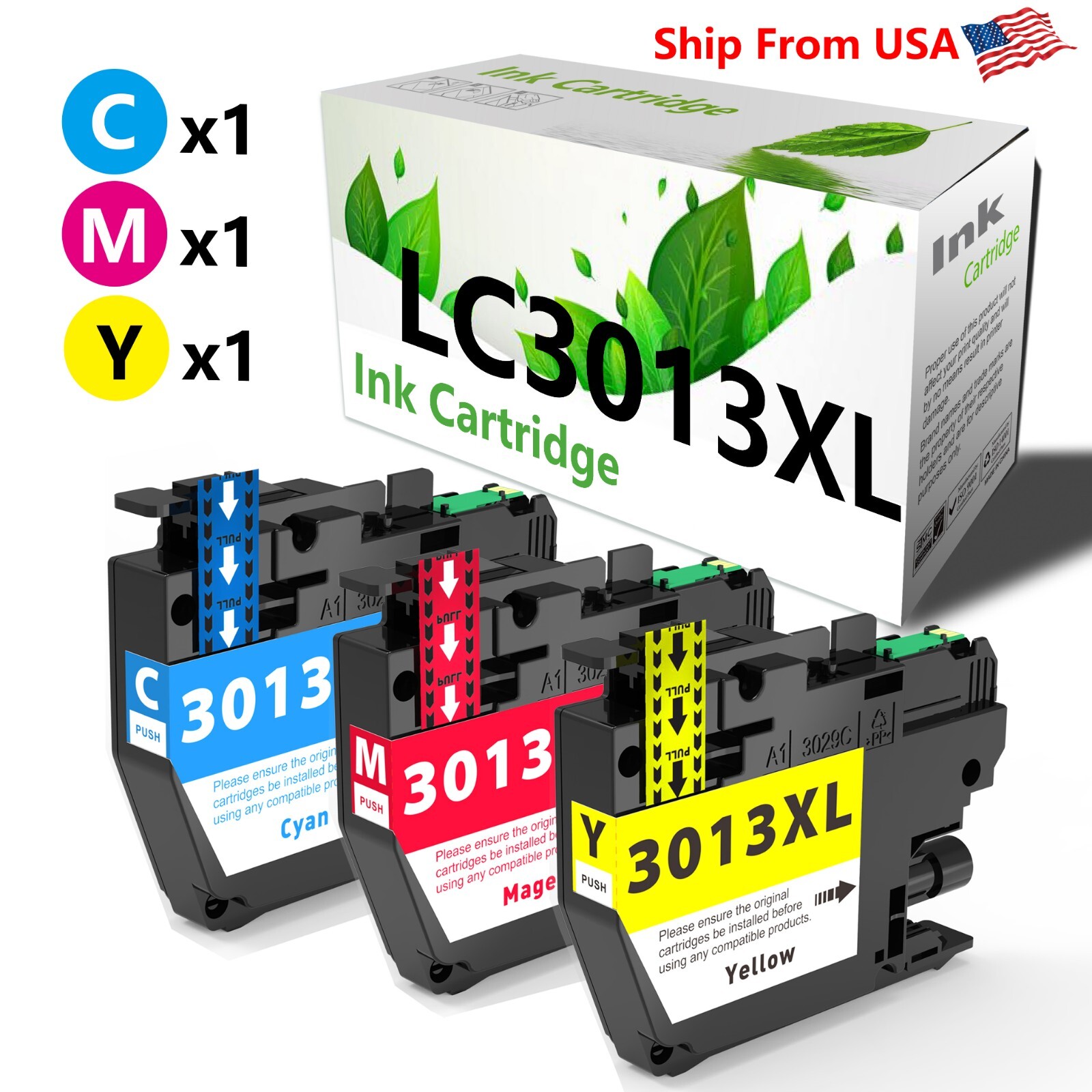 3PK replace for Brother LC3013 Color Ink Cartridge for MFC-J690DW MFC-J895DW