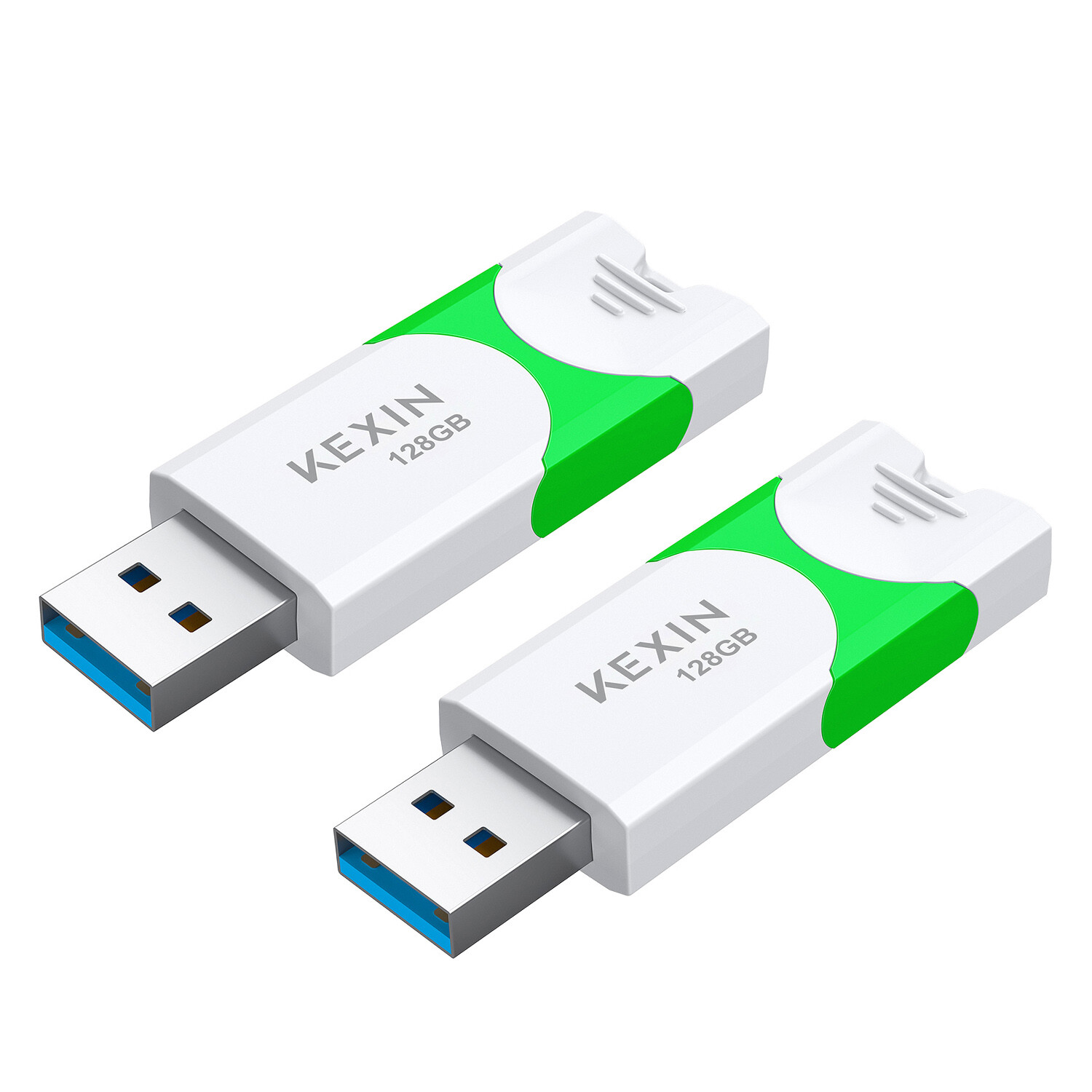 KEXIN USB 3.0 128GB 2PCS Retractable Flash Drive High Speed Transit to ≥80MB/S