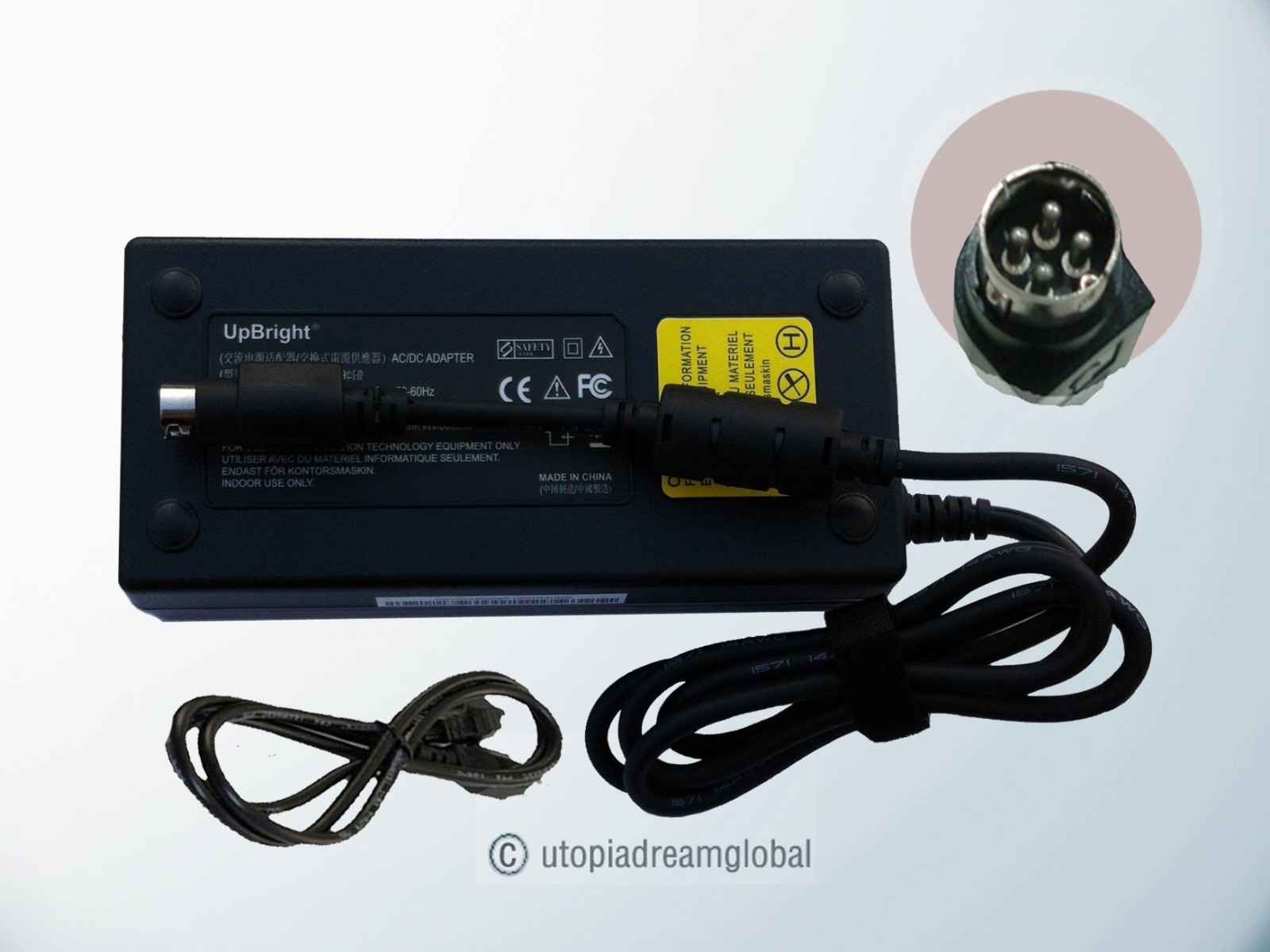 24V 4Pin AC/DC Adapter For Zeno Force WTS-2405W LED LCD Monitor TV Power Supply