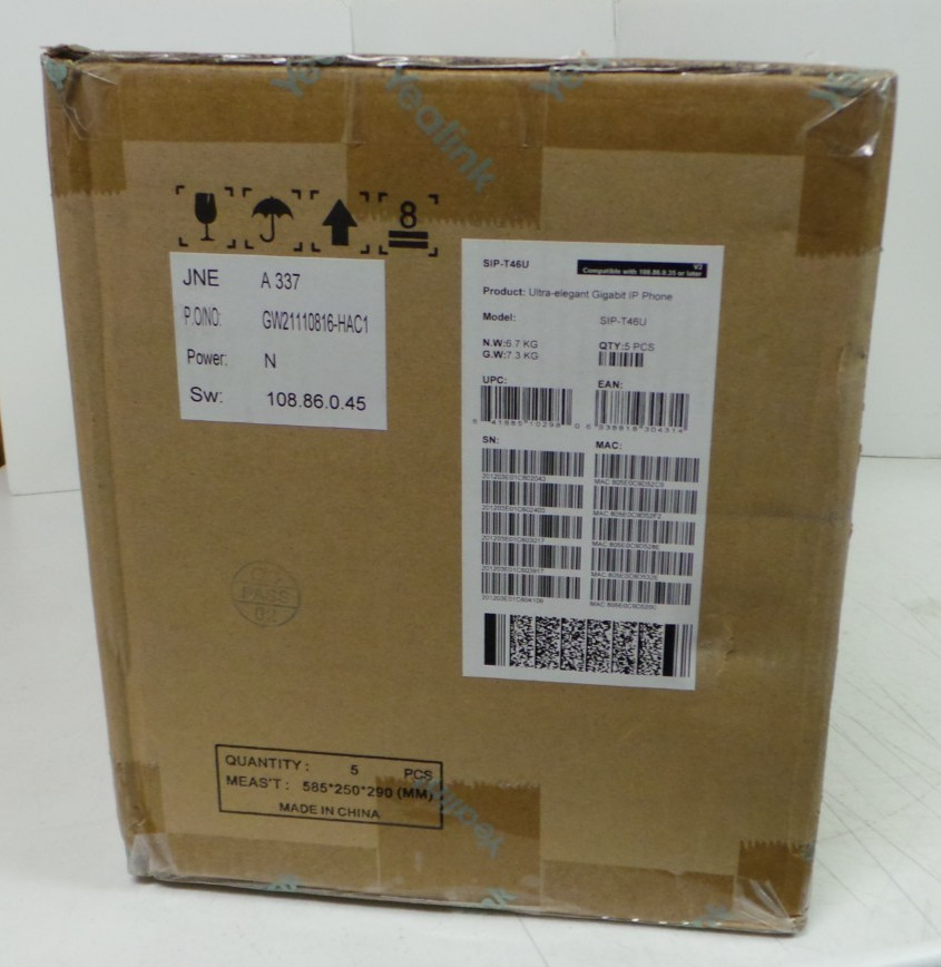 YEALINK SIP-T46U ULTRA ELEGANT GIGABIT IP PHONE NEW LOT OF X 5 NEW