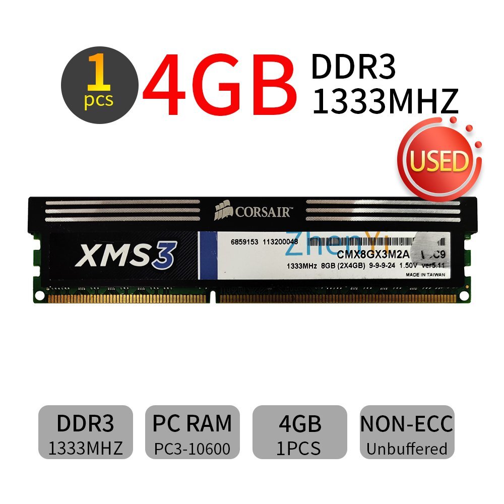 16GB 8GB 4GB DDR3 1333MHz PC3-10600U Non-ECC Intel PC DIMM Memory Corsair XMS3