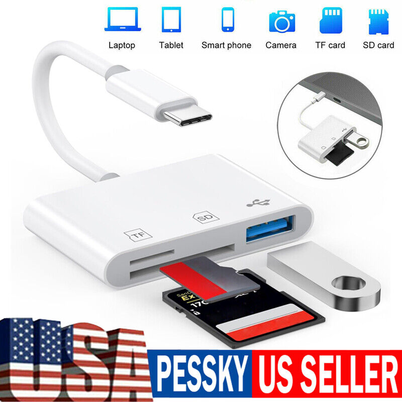 3in1 USB Type C to OTG Adapter USB C to SD Card Reader Micro SD Card Adapter USA
