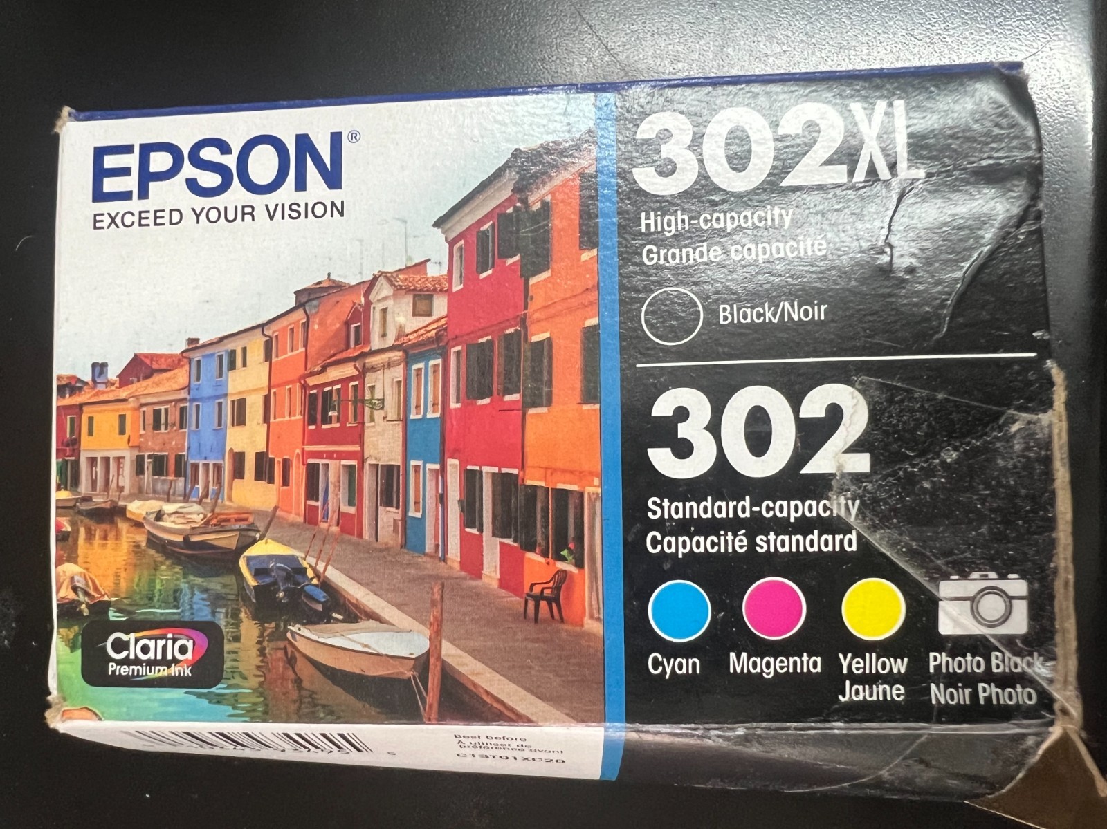 GENUINE EPSON 302XL Black & 302 Tri-Color Original Ink Combo  4955/OB