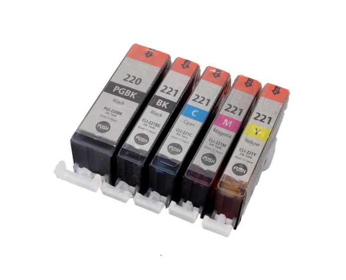 5-Compatible Canon Ink Replacement Cartridges ~ Black ~ Magenta ~ Yellow ~ Cyan