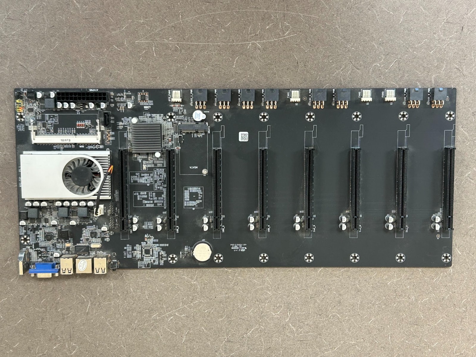 BTC-T37 GPU Mining Motherboard 8-GPU PCI-E 16X DDR3 NO RAM #95