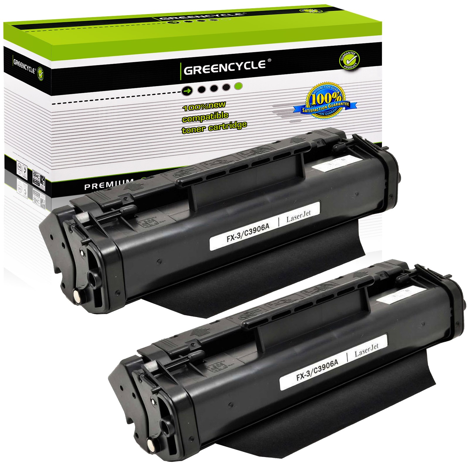 GREENCYCLE 2PK FX3 Toner Cartridge Fit for Canon FAX L4500 L6000 L250 L280 L300
