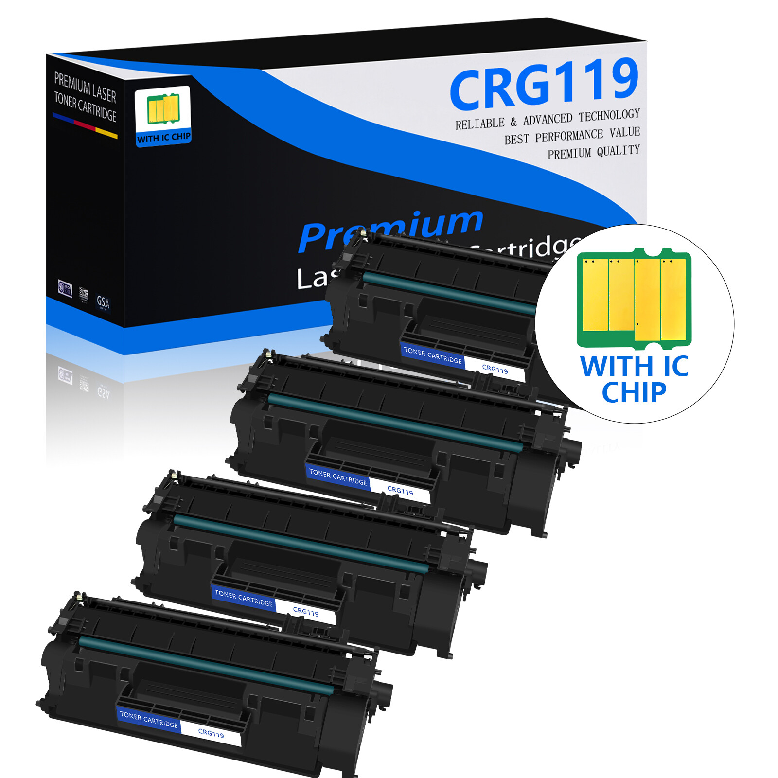4PK CRG119 Toner Cartridge For Canon 119 ImageClass MF5850dn MF6180dw LBP6670dn