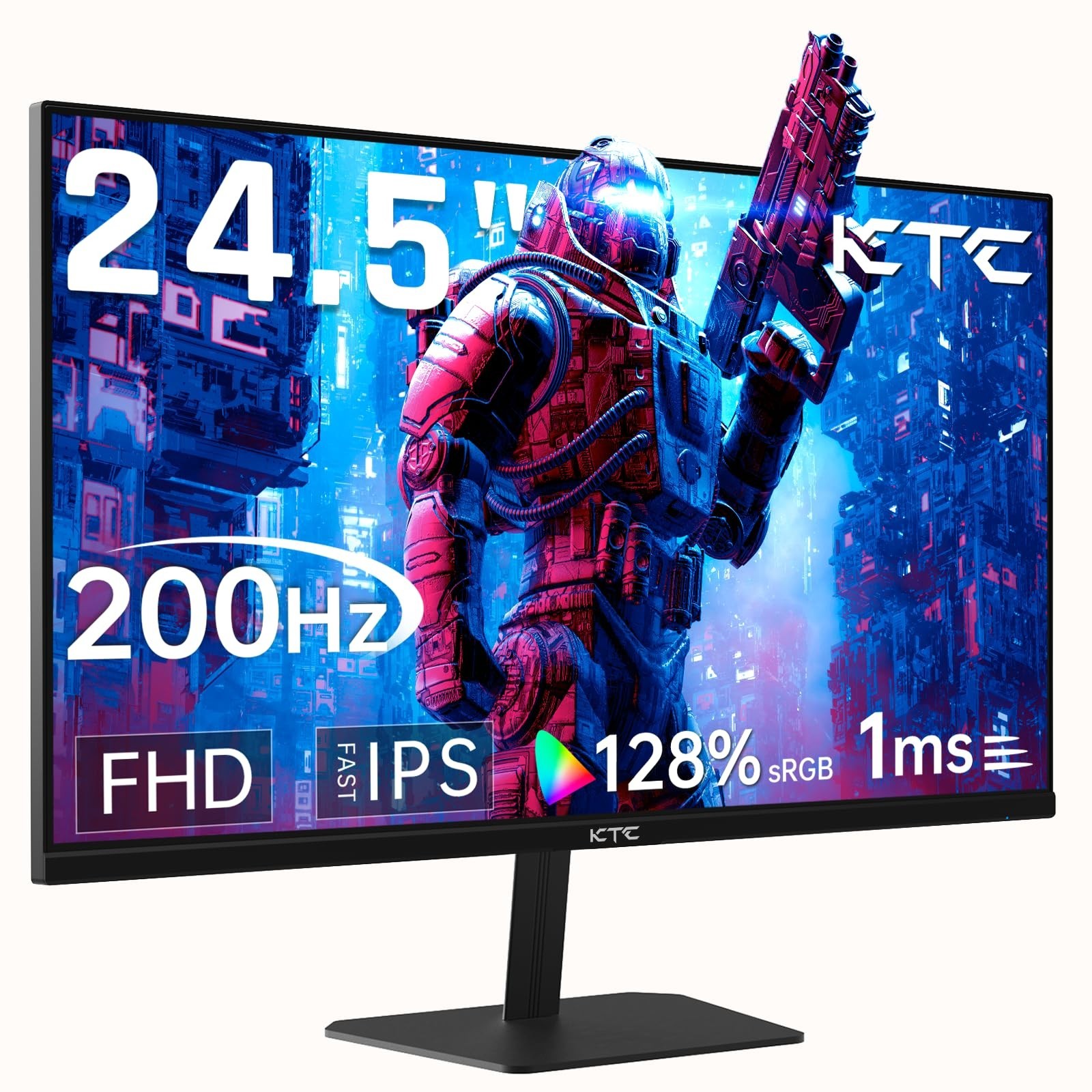 24.5" FHD Gaming Monitor 180Hz 1ms Fast IPS, HDR10, FreeSync, VESA Tilt, HDMI DP