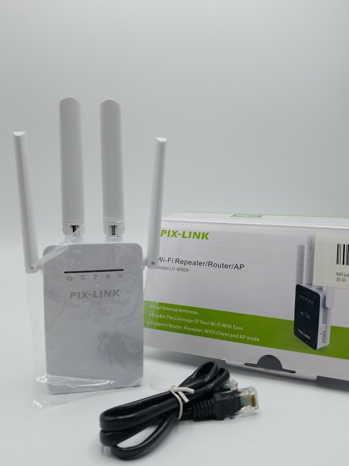 Pix-Link LV-WR09 300Mbps Wireless-N Wifi Signal Booster Repeater/Router/AP