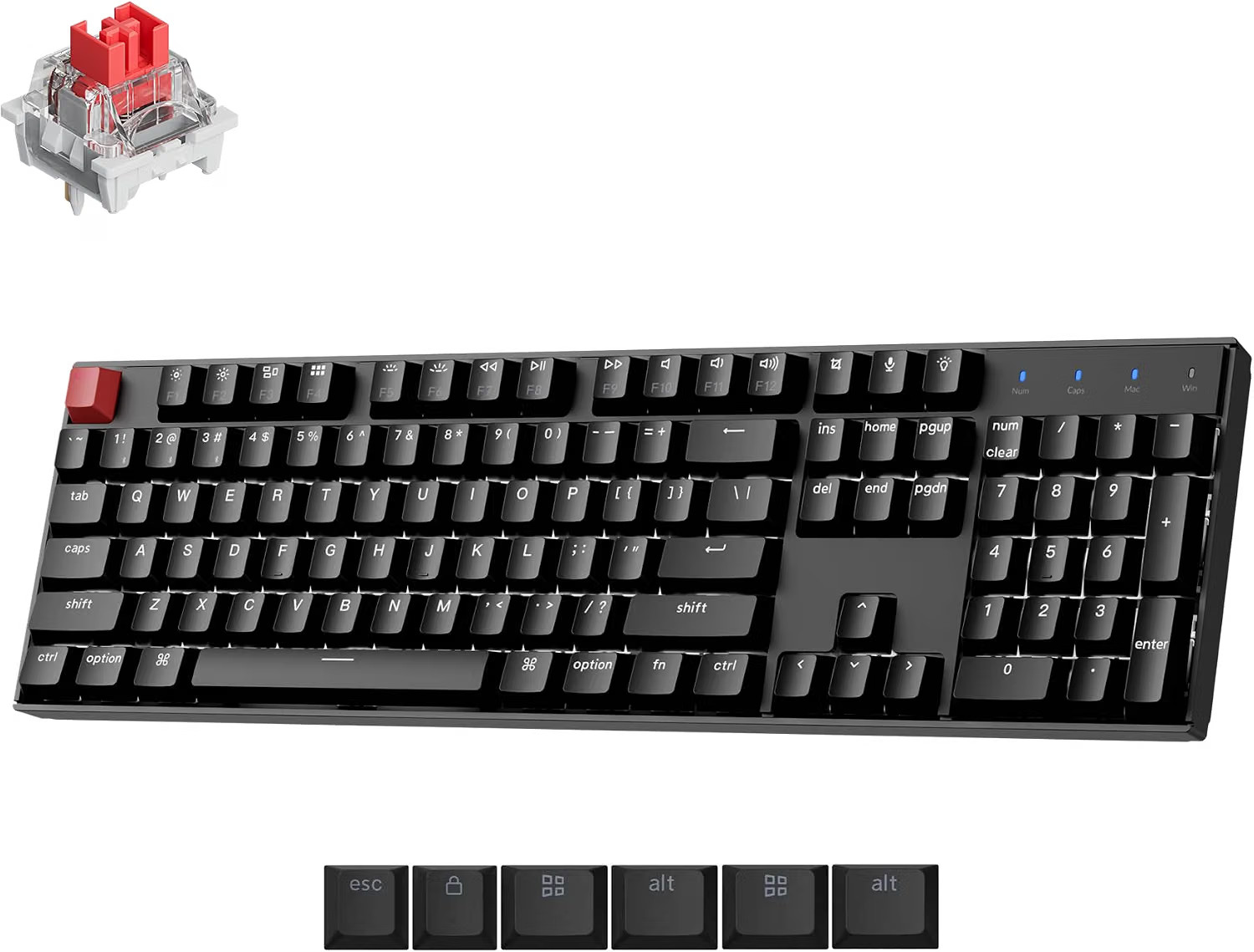 Keychron K10 (Version 2) Full Size QMK Wireless Custom Mechanical Keyboard