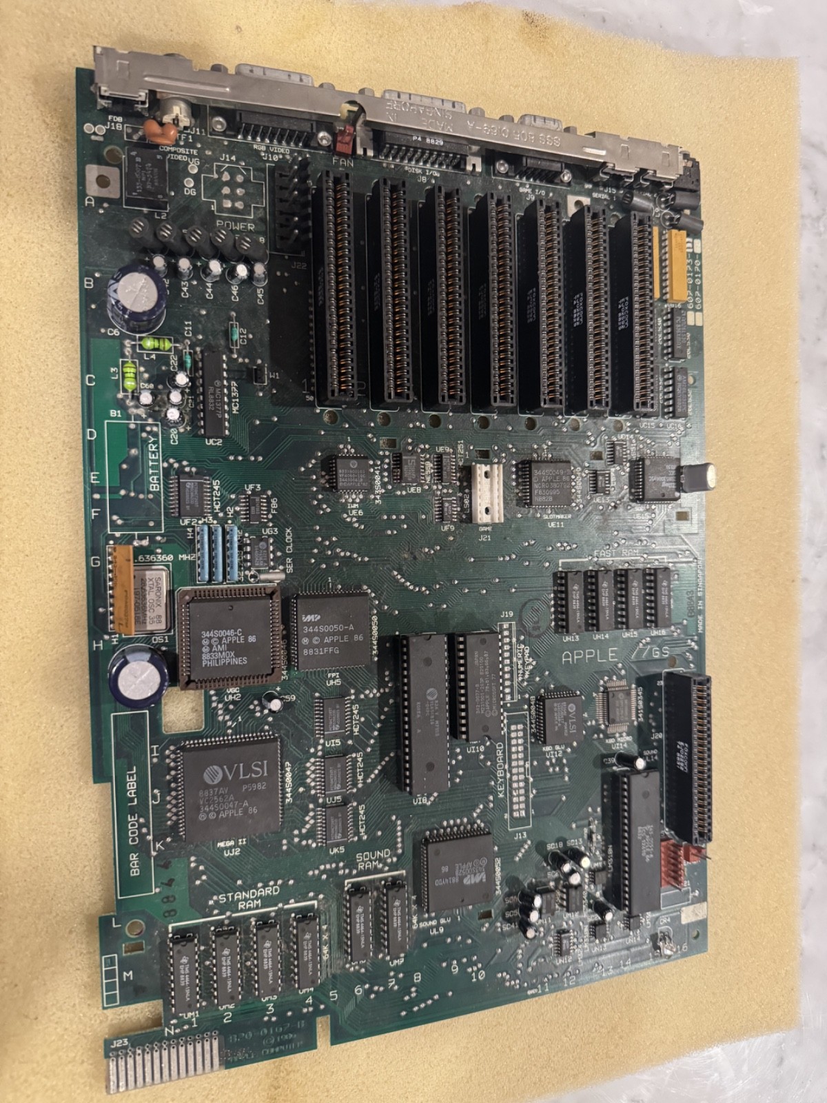 Vintage Apple II GS motherboard