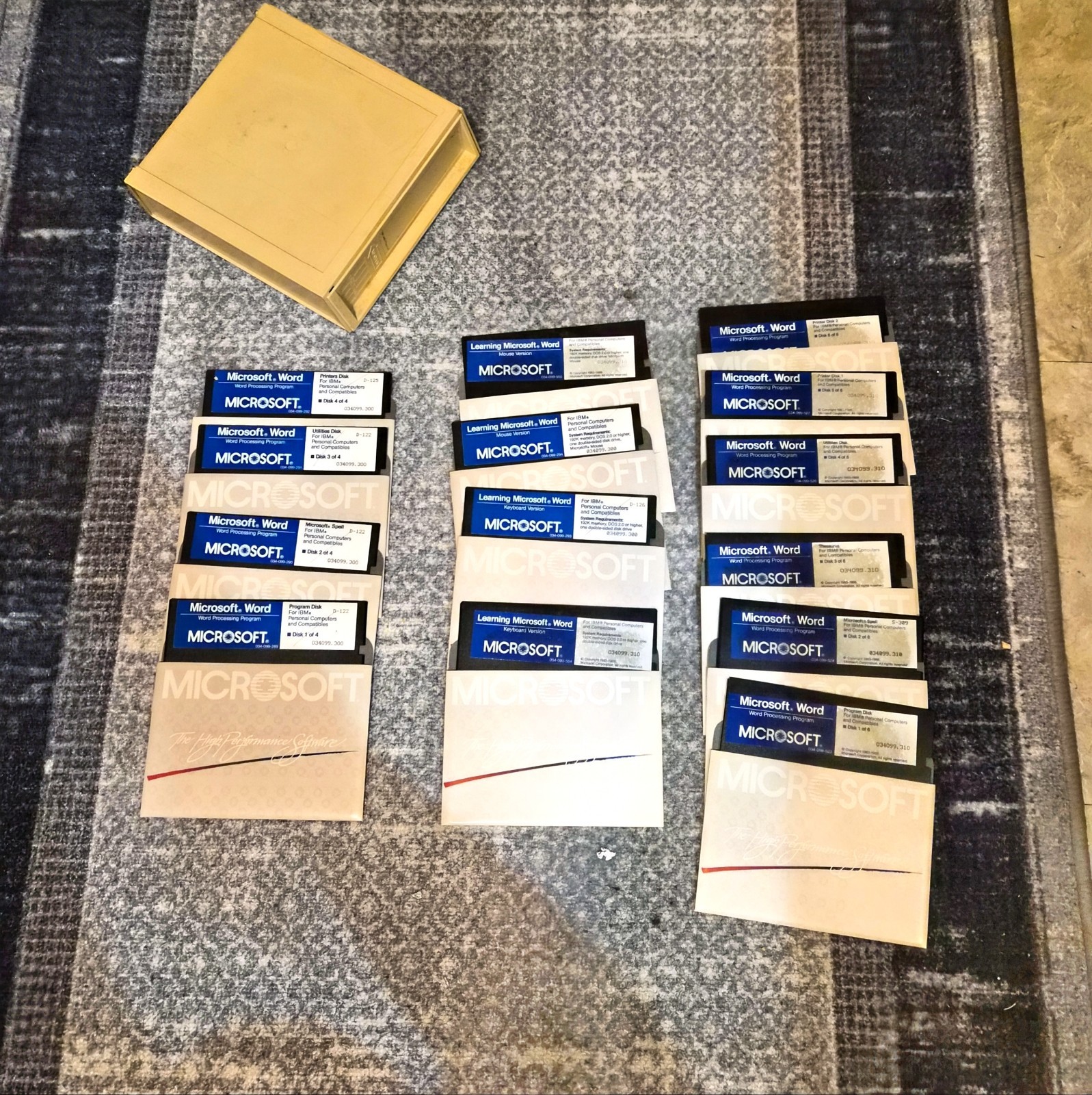 Vintage Microsoft Word 5.25 Floppy Disk Set of 14 PC DOS 4.0 Complete Sets 1987