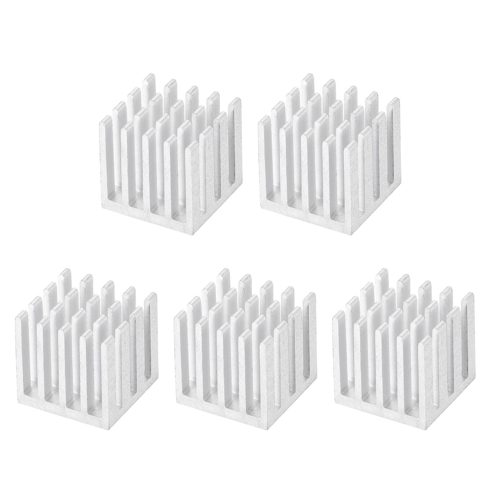 15x15x15mm Aluminum Heatsink Radiator for MOS IC Chip Silver Tone 5 Pcs
