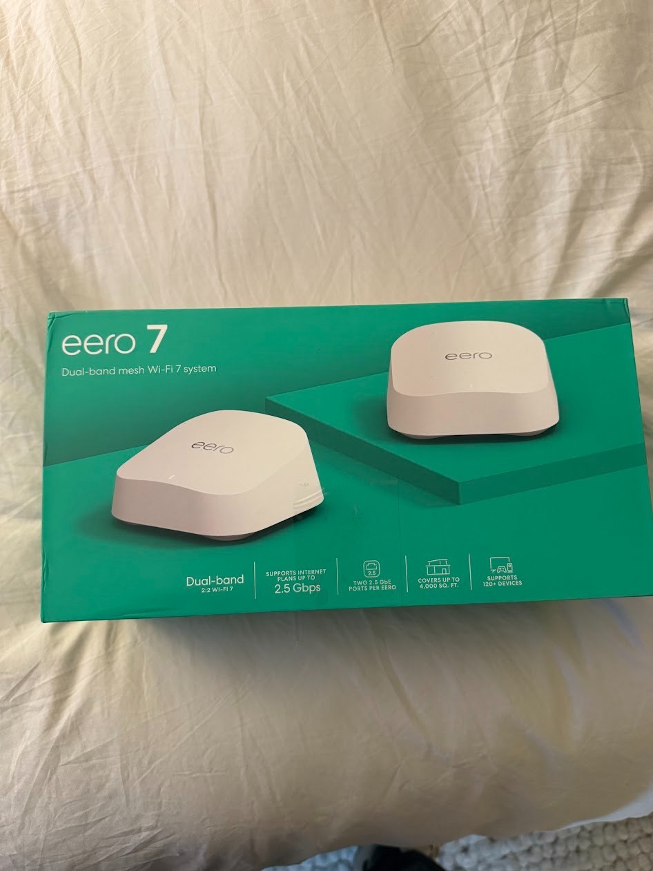 eero 7 Dual-Band Mesh Wi-Fi 7 Router System 2-Pack White PA10211 4,000 sq ft