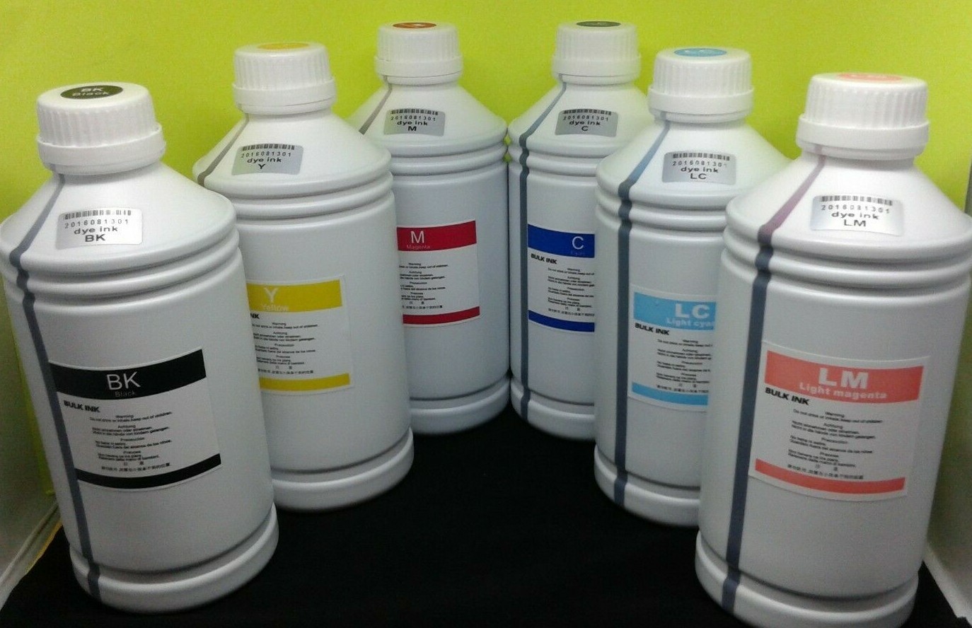 6 x 1000ml Refill Bulk Dye Ink compatible for Epson Printer artisan 1430 50 1400