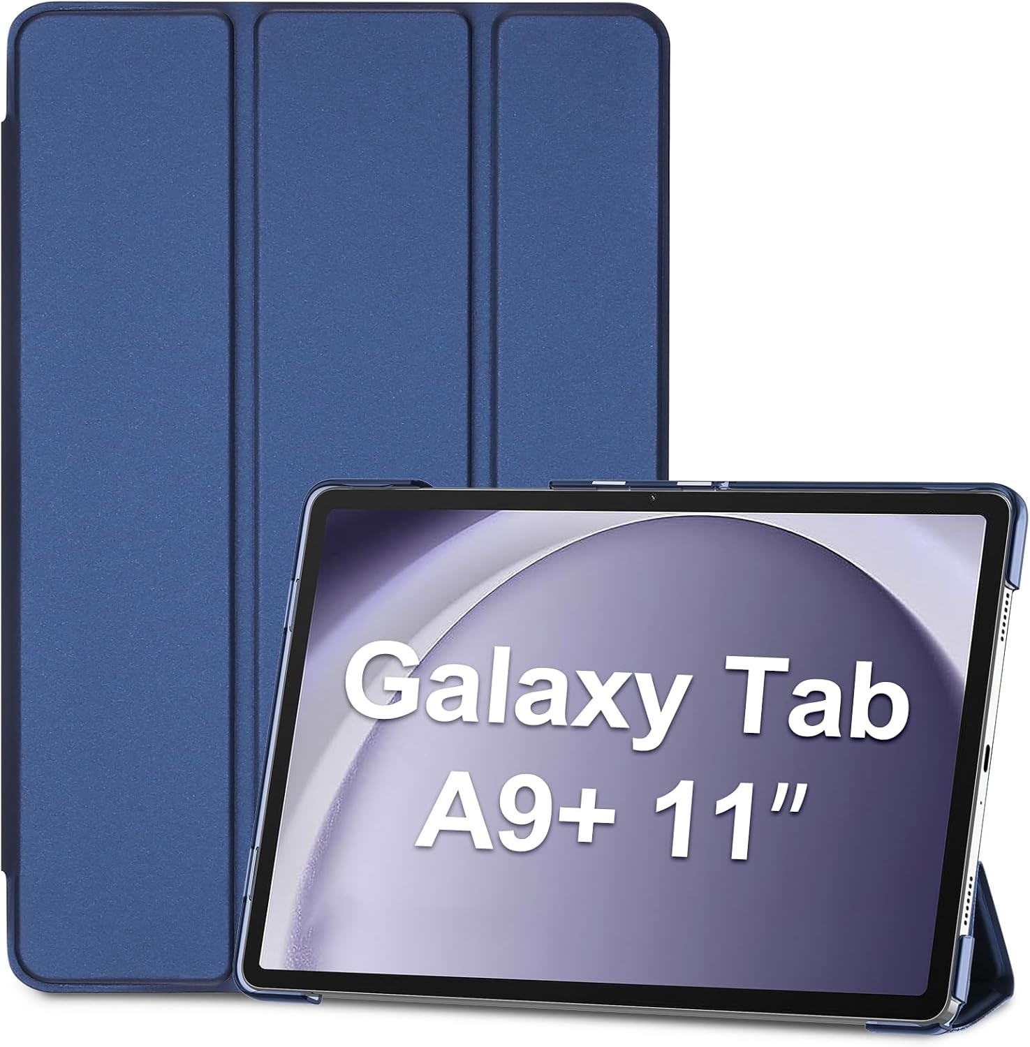 Luxury Smart Case for Galaxy Tab A9 Plus 11 Inch - Trifold Folio in Navy