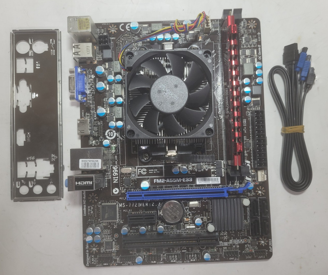 MSI FM2-A55M-E33 Motherboard AMD Athlon X2 370K 4GB RAM, IO Shield # 1871