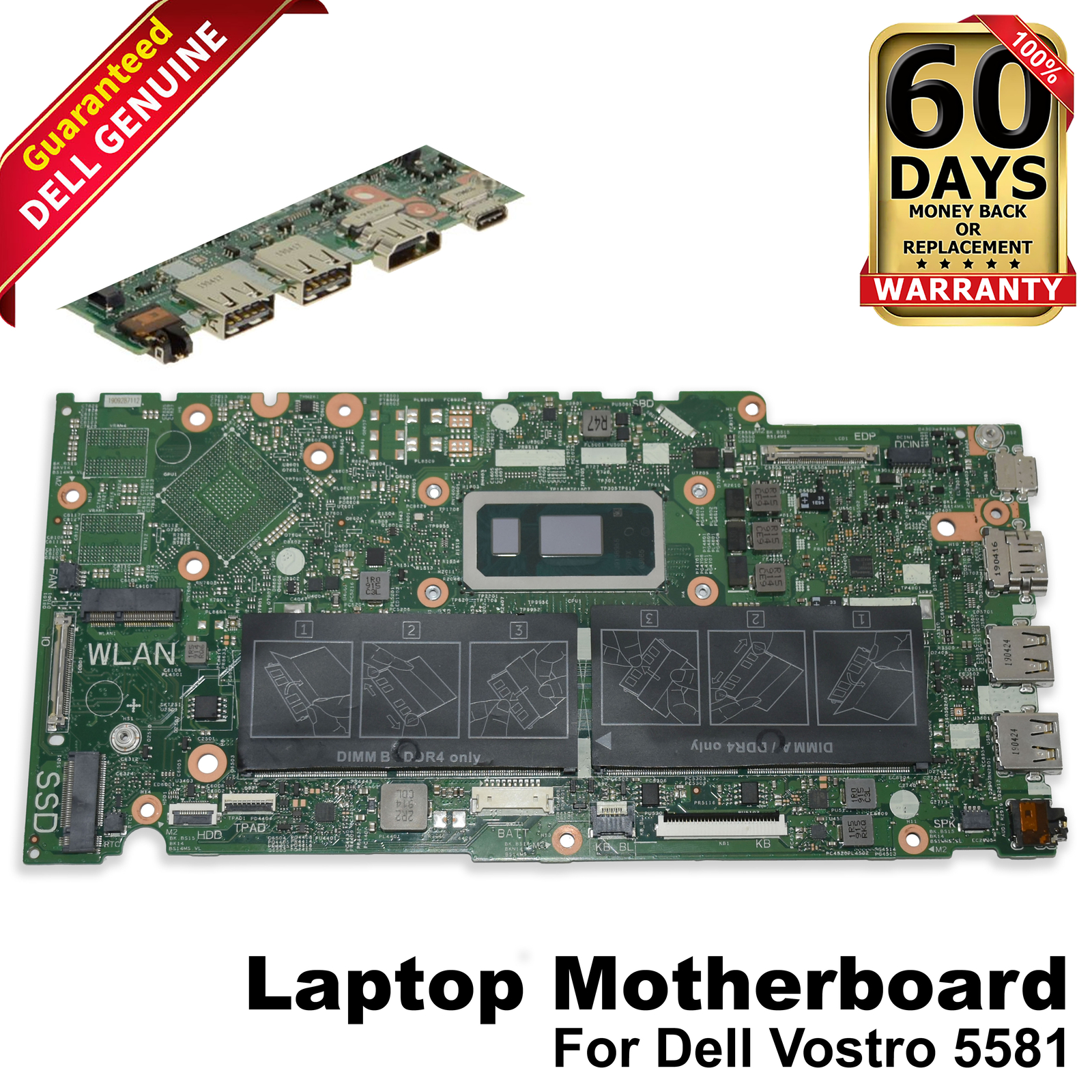 Dell Vostro 5581 Intel Core i5-8265U 1.6GHz DDR4 Laptop Motherboard 4G9HV