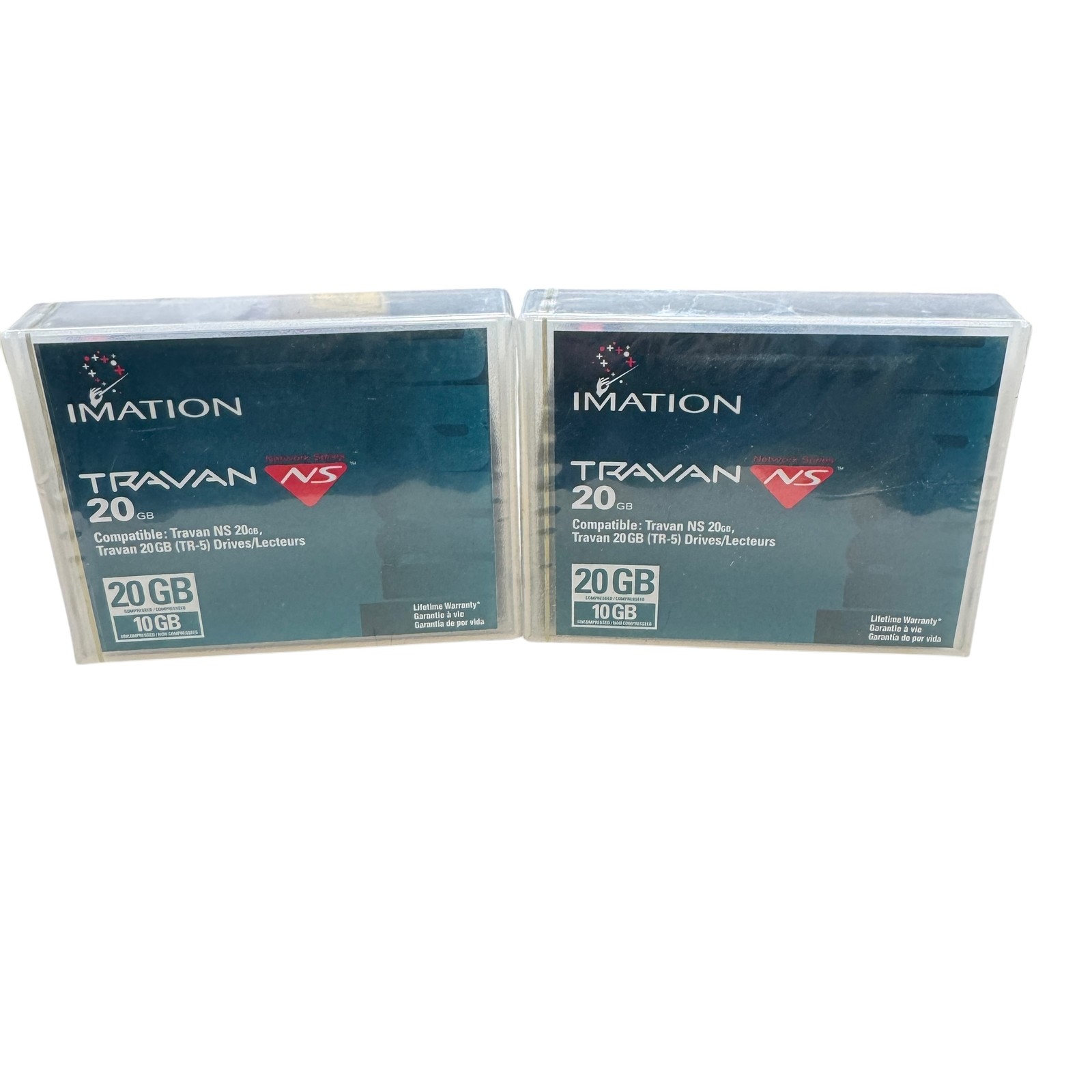 2x Imation Travan NS 20GB (TR-5) Data Cartridges - New Sealed Lifetime Warranty