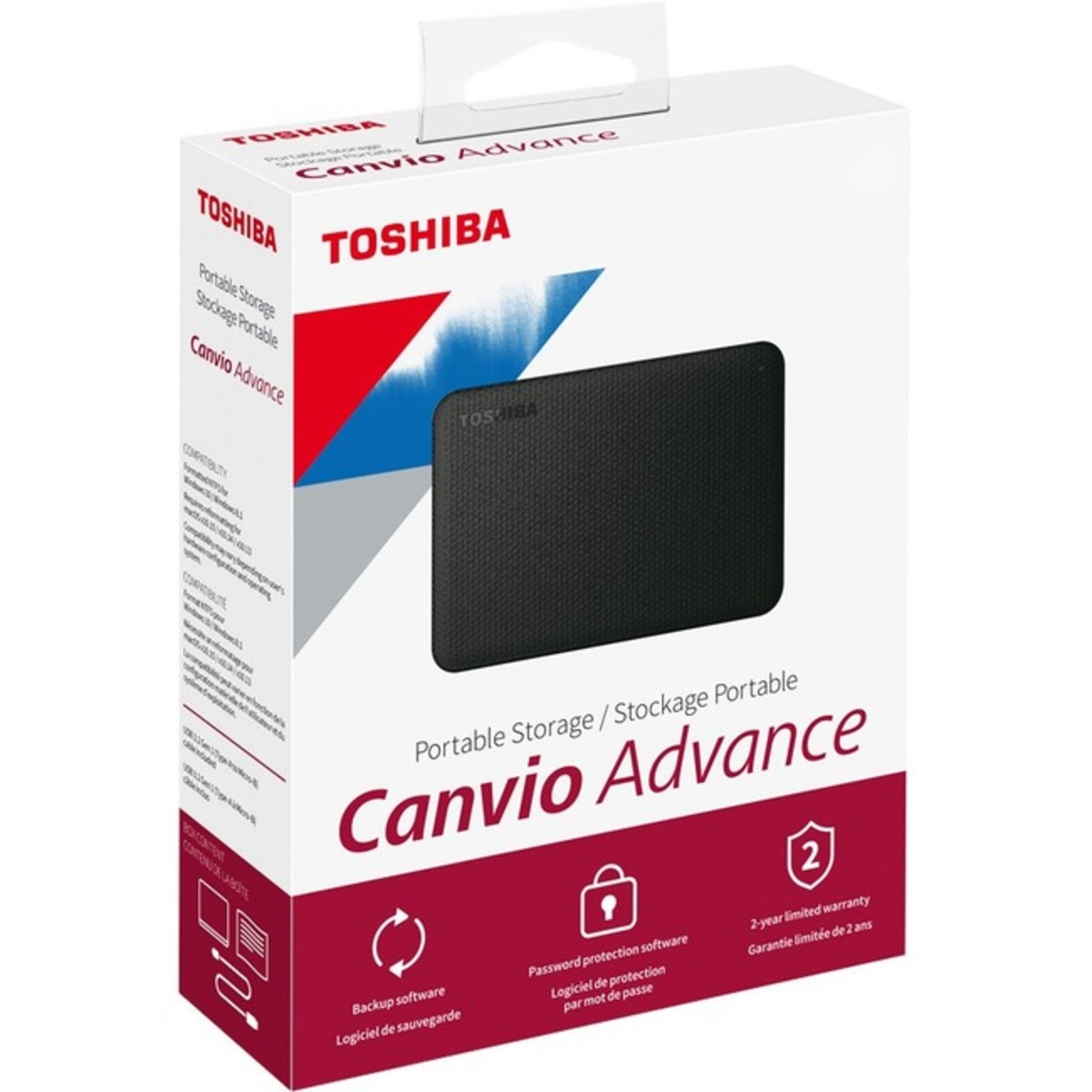 Toshiba - HDTCA20XK3AA - Toshiba Canvio Advance HDTCA20XK3AA 2 TB Portable Hard