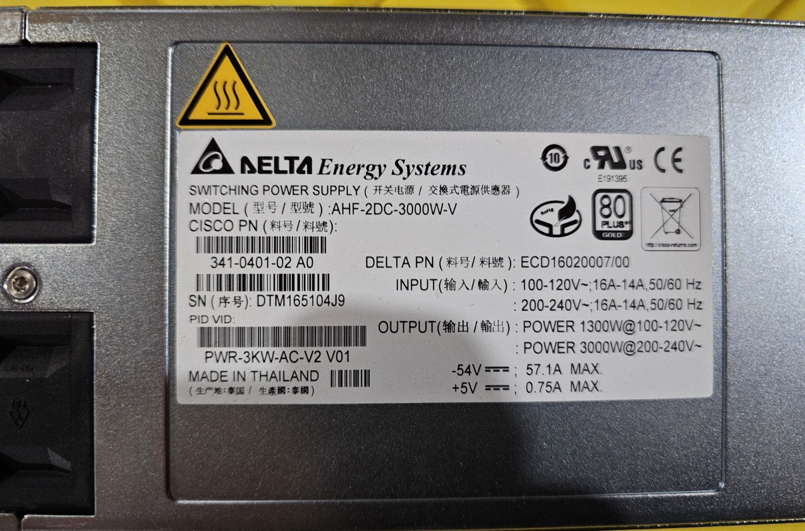 AHF-2DC-3000W-V 3000W Power Supply | P/N 341-0401-02 A0 | Tested & Working