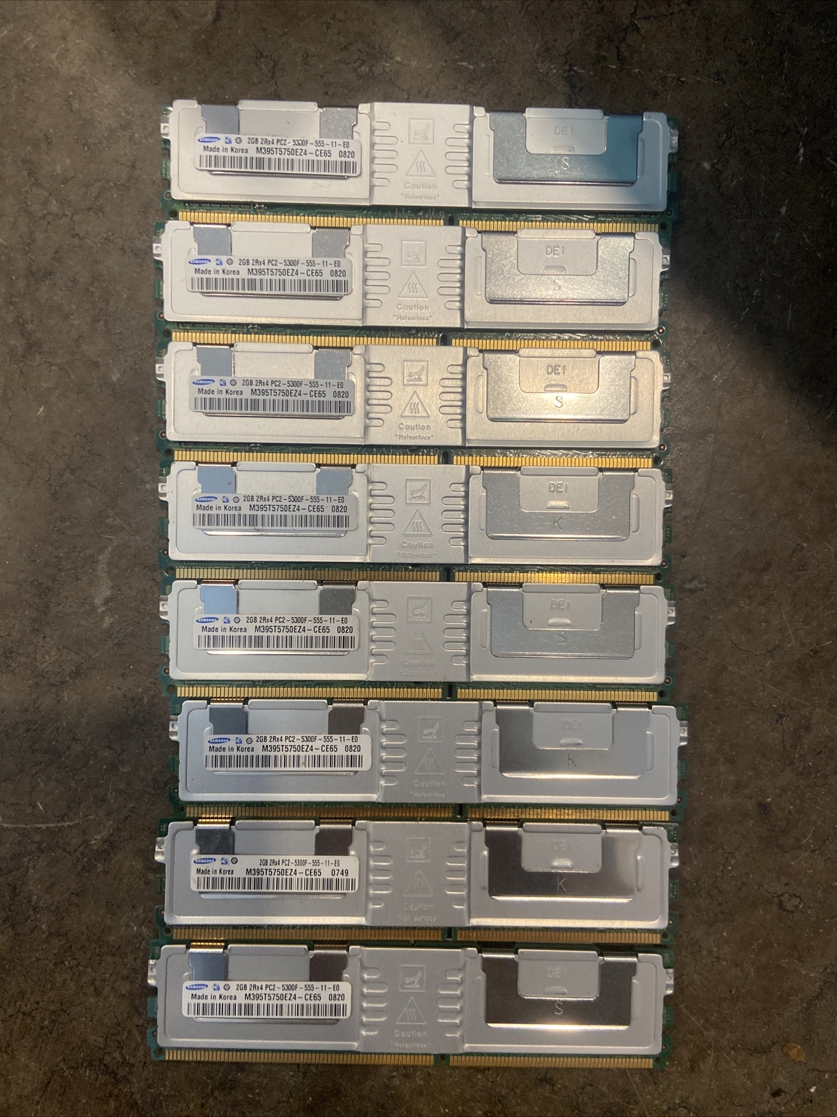 16GB SAMSUNG M395T5750EZ4-CE65 (8X2GB) DDR2 SERVER RAM MEMORY