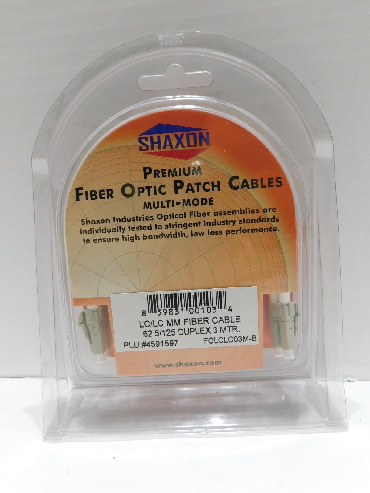 3 Each Shaxon FCLCLC03M-B LC/LC MM Fiber Cable 62.5/125 Duplex 3 MTR