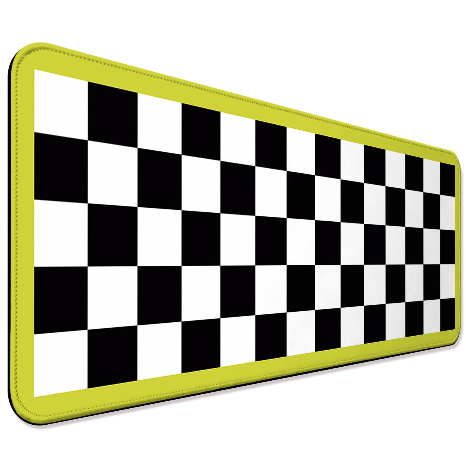 Retro Checkered Gaming Desk Mat Extended Long Mouse Pad XL Black White