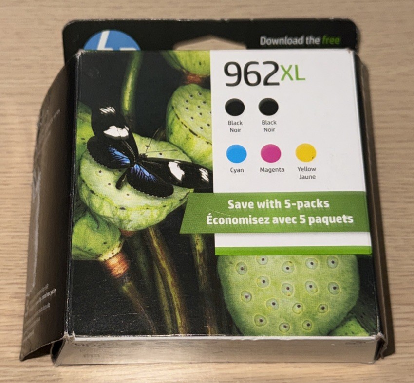 HP 962XL Black, Cyan, Magenta, Yellow High-Yield Ink Cartridges(5-Pack) Exp 2026