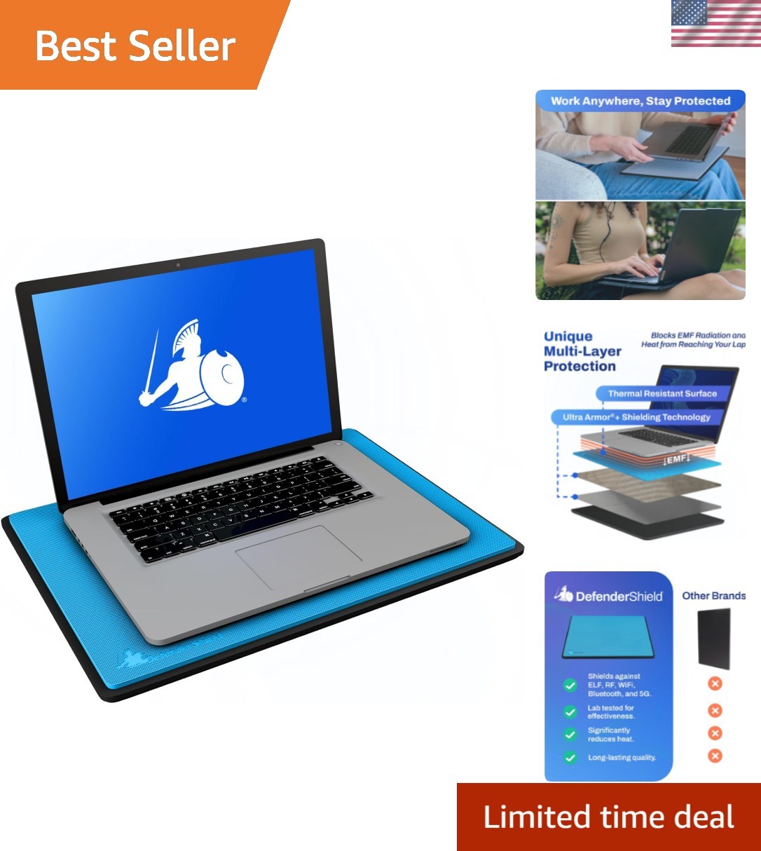 Laptop Pad for EMF Protection – DefenderPad EMF Blocker Pad that Protects fro...