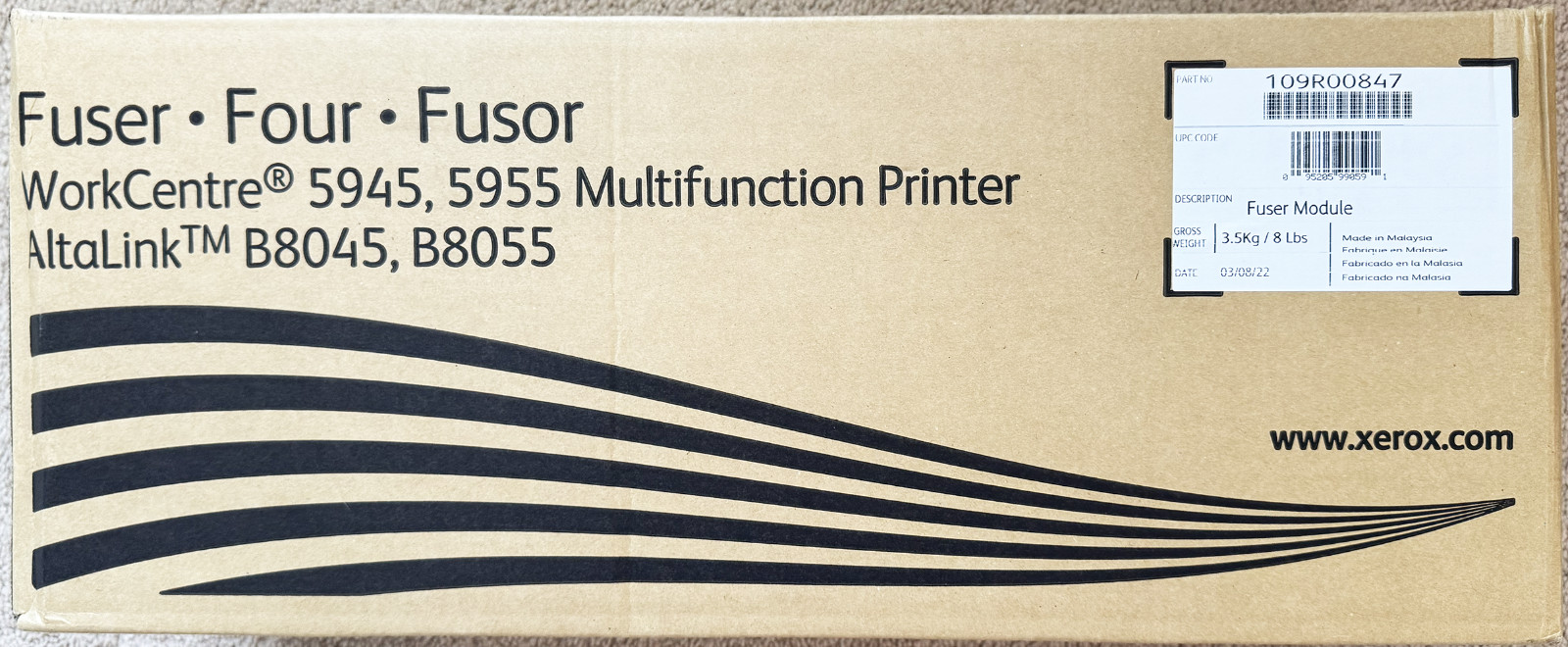 NEW IN BOX - GENUINE XEROX 109R00847 FUSER, WorkCentre 5945 5955, B8045 B8055