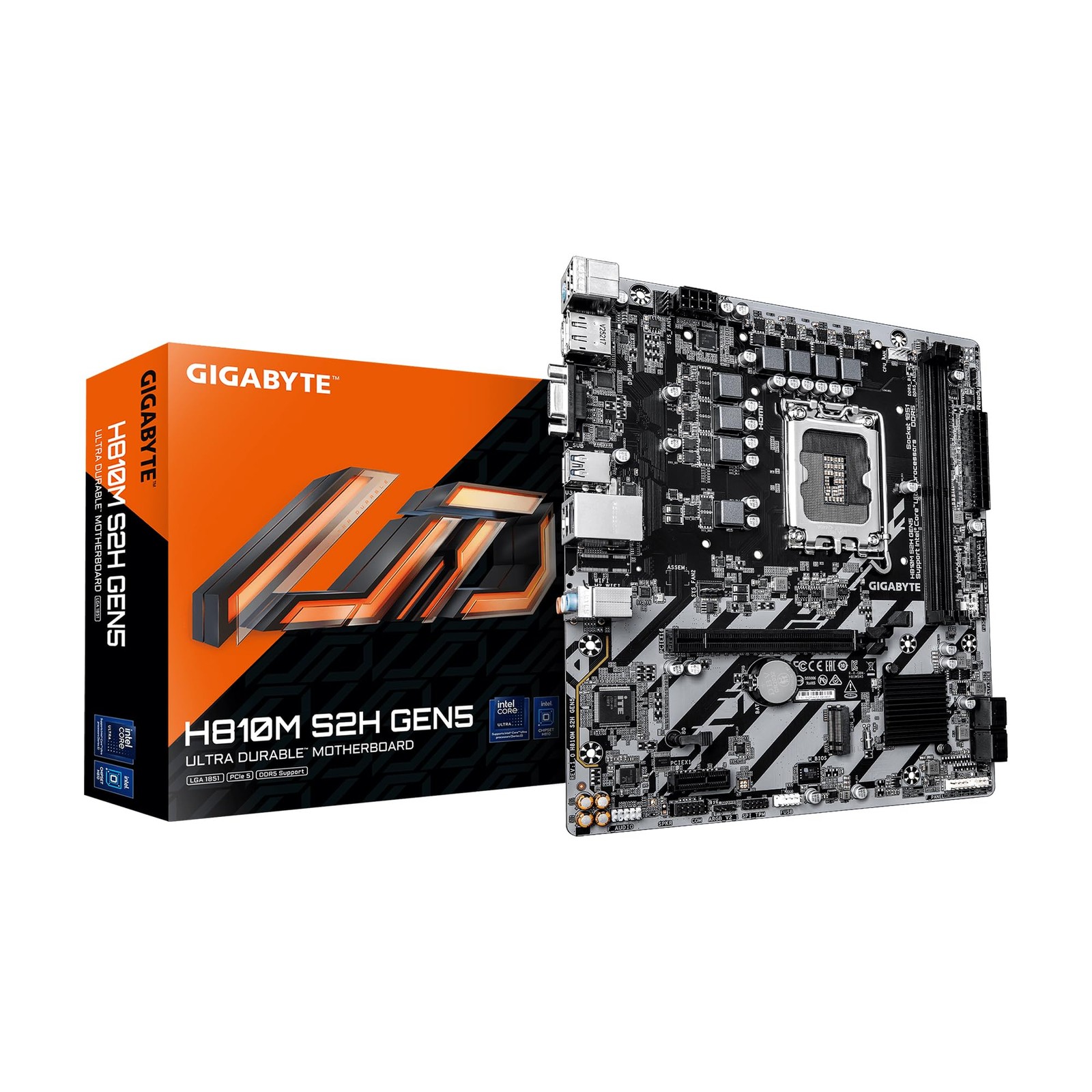 H810M S2H GEN5 Intel LGA 1851 mATX Motherboard, Support Core Ultra (Series