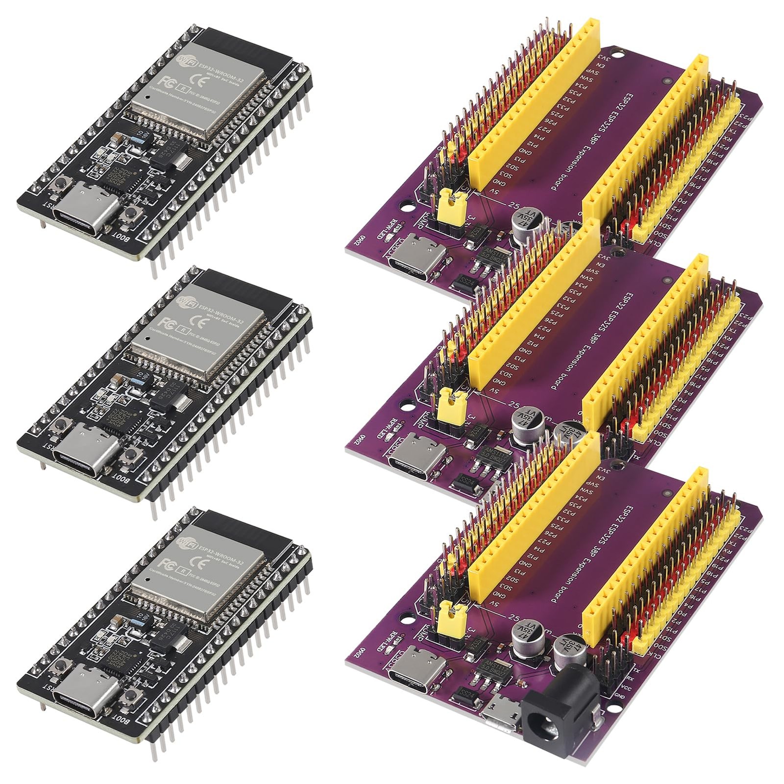 3 PCS ESP32 ESPWROOM32 38Pin Development Board Type C Breakout Board Shield