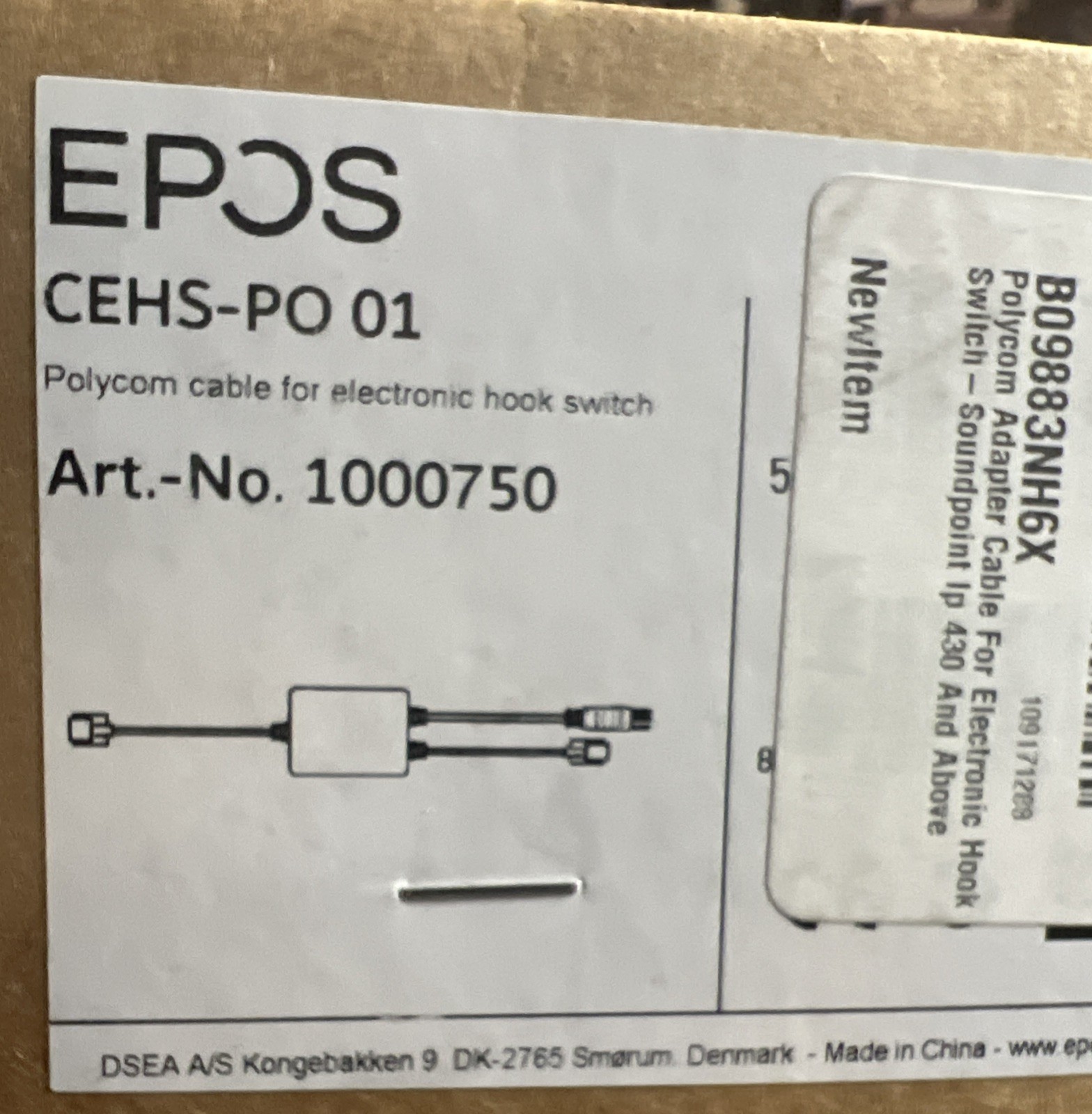 EPOS Ploycom Cable For Electronic Hook Switch CEHS-PO 01 1000750