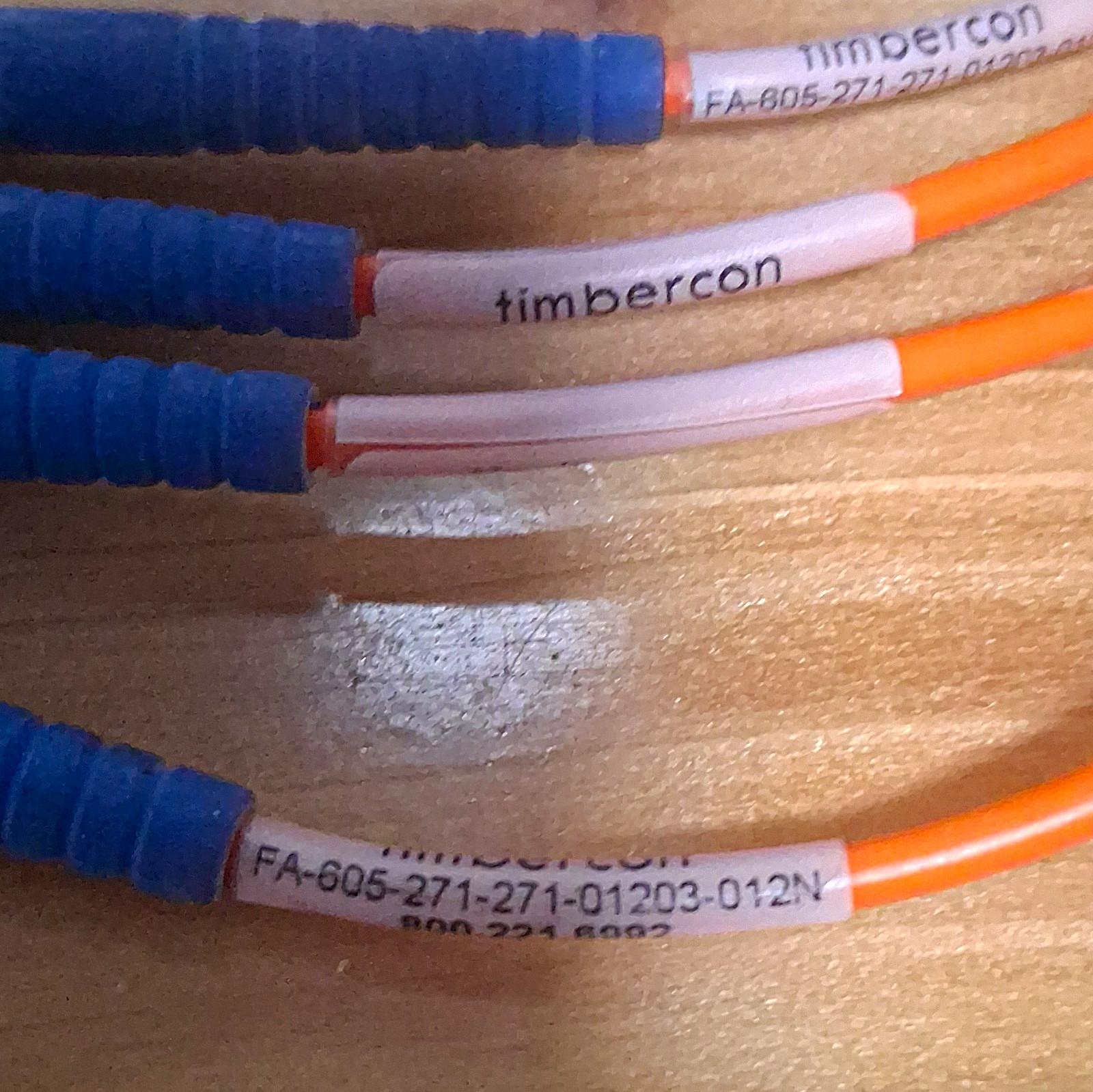 Timbercon Single-Mode ST to ST 1m Fiber Optic Patch Cable, Orange/Blue